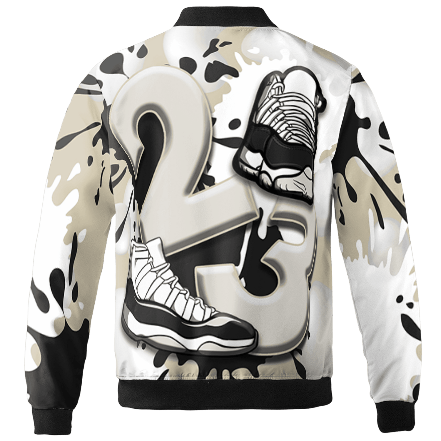 Gratitude 11s Jacket Match Number 23 Paint White Monochrome Ball 3D All-Over Print - NastyJamz