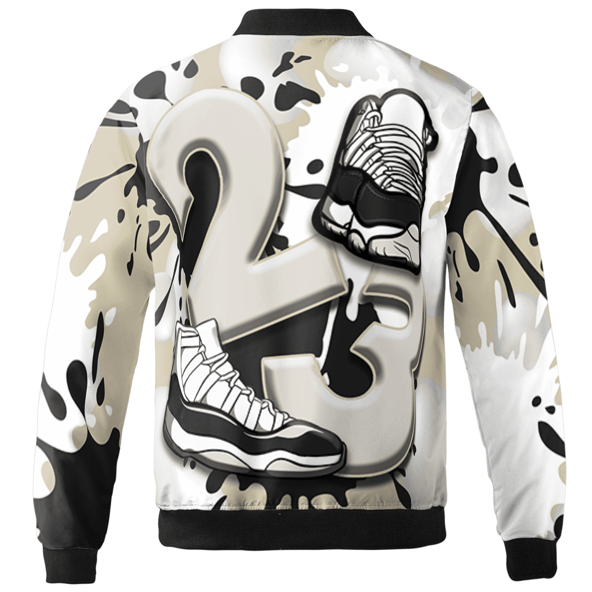 Gratitude 11s Jacket Match Number 23 Paint White Monochrome Ball 3D All-Over Print - NastyJamz