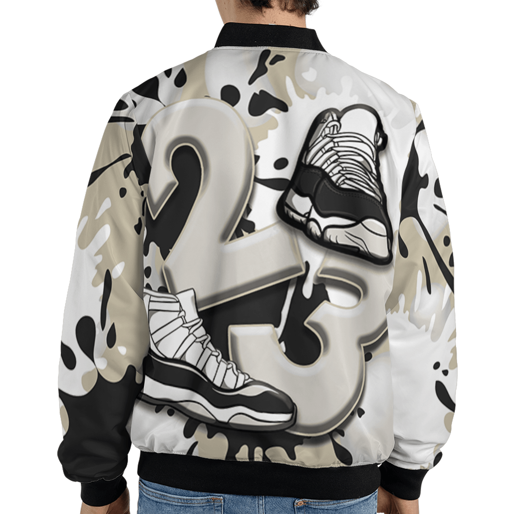 Gratitude 11s Jacket Match Number 23 Paint White Monochrome Ball 3D All-Over Print - NastyJamz