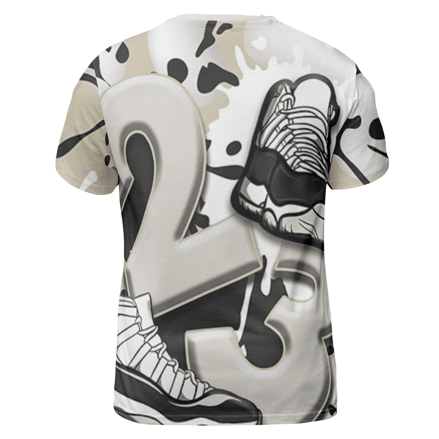 Gratitude 11s T Shirt Match Number 23 Paint White Monochrome Ball 3D All-Over Print - NastyJamz