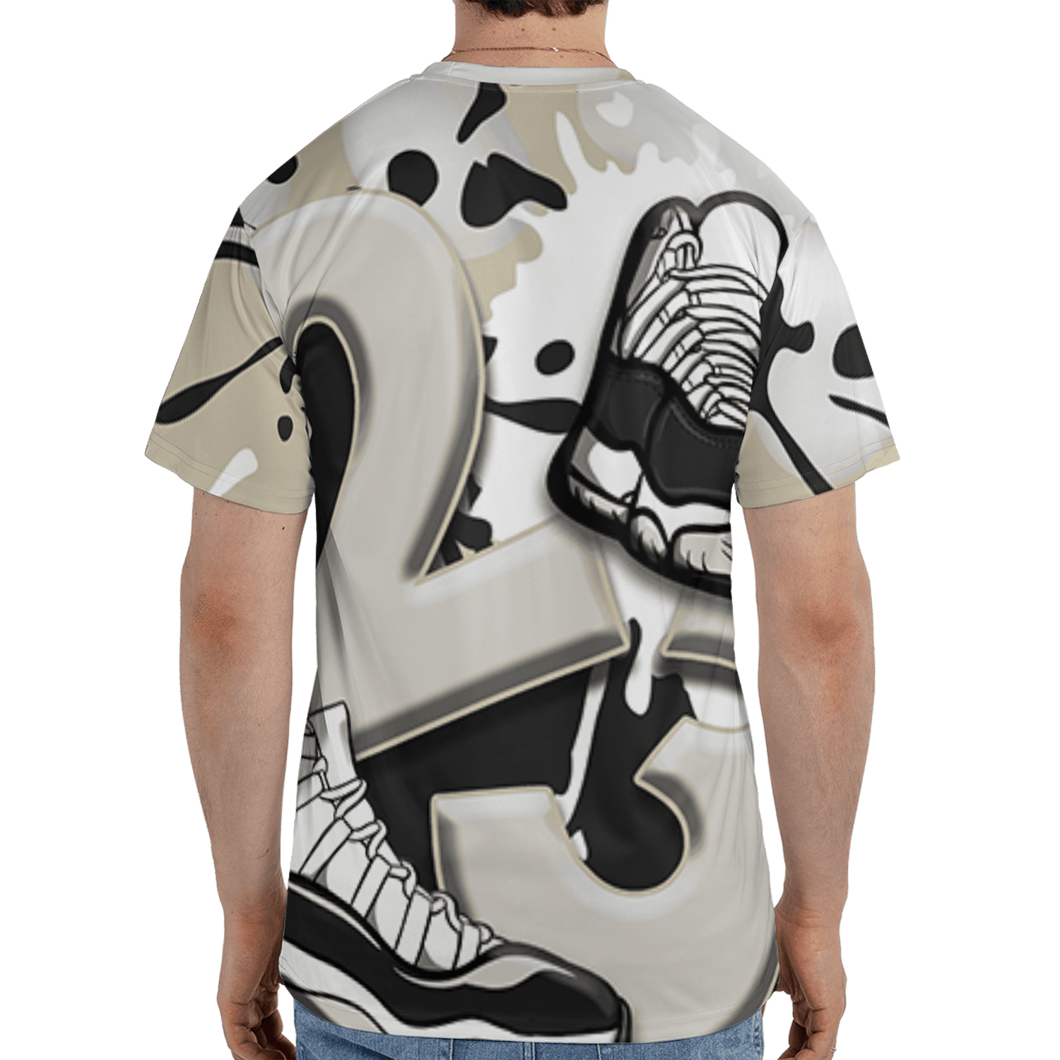 Gratitude 11s T Shirt Match Number 23 Paint White Monochrome Ball 3D All-Over Print - NastyJamz