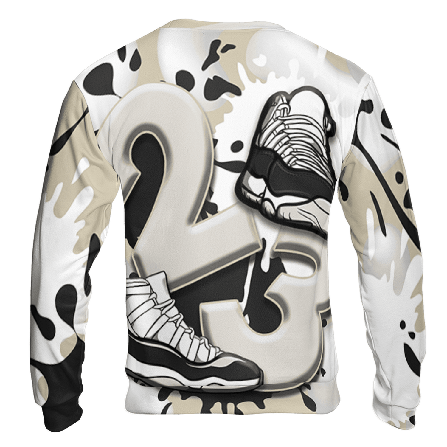 Gratitude 11s Sweatshirt Match Number 23 Paint White Monochrome Ball 3D All-Over Print - NastyJamz