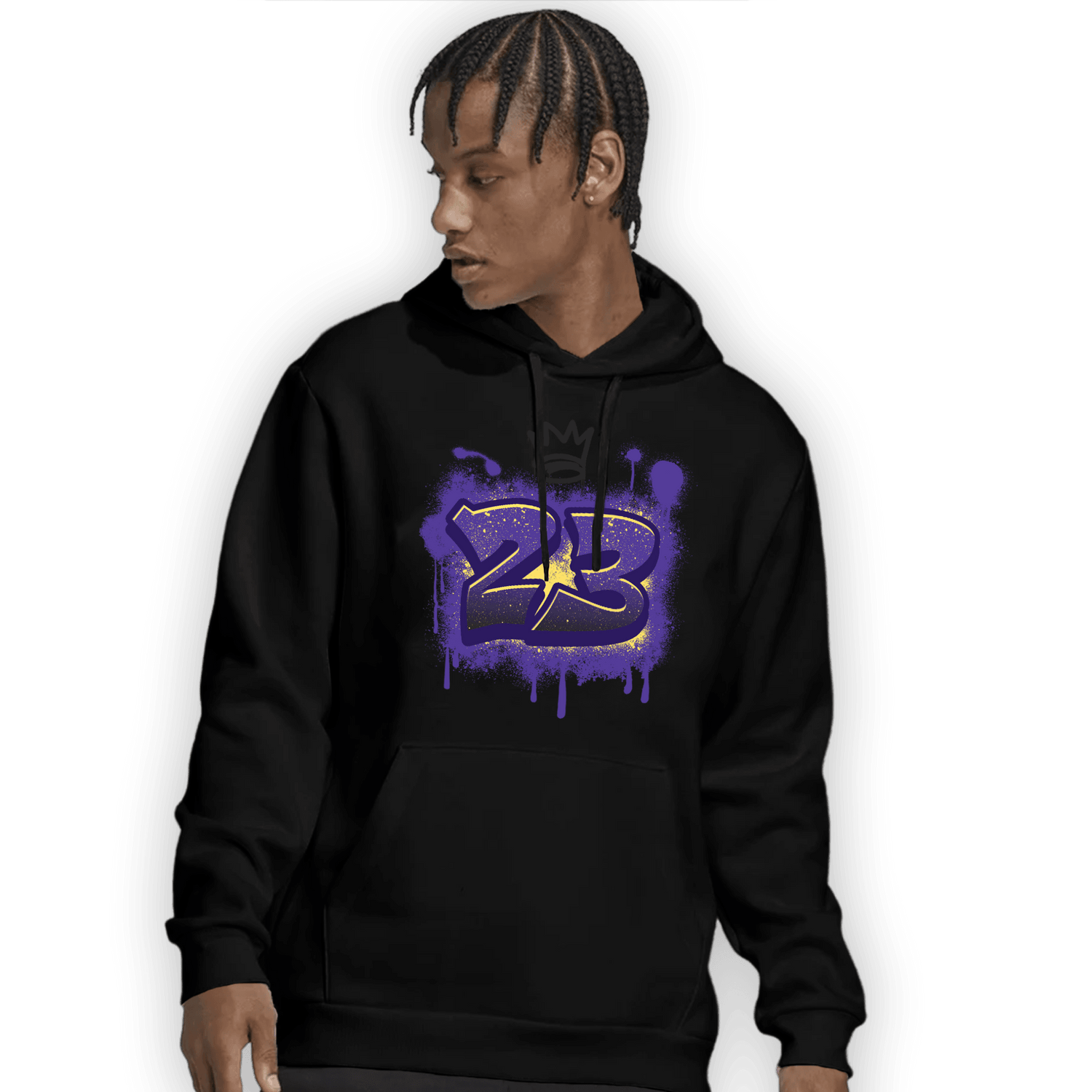 Field Purple 12s Hoodie Match Number 23 graffiti - NastyJamz