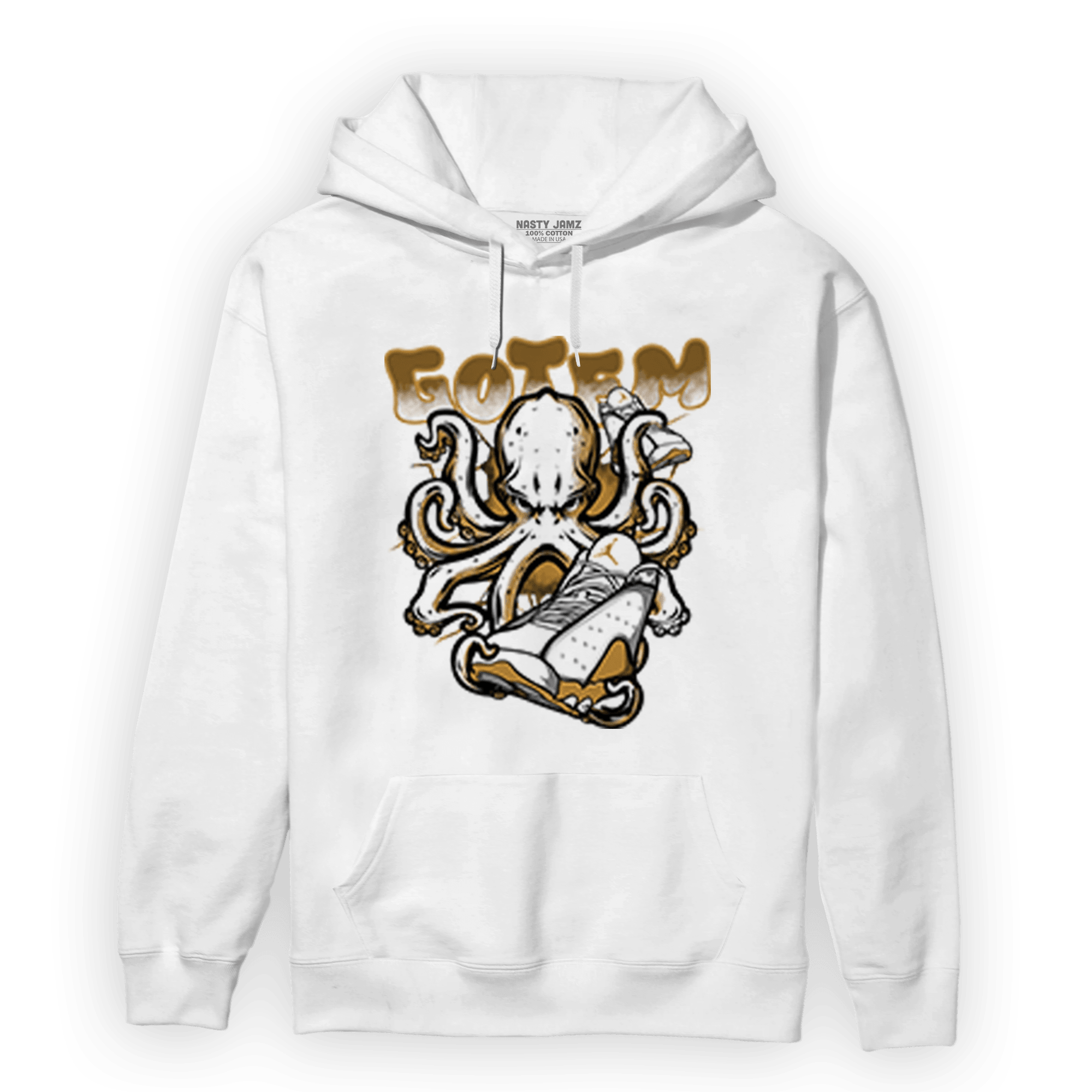 Wheat 13s Hoodie Match Octopus Got Em - NastyJamz
