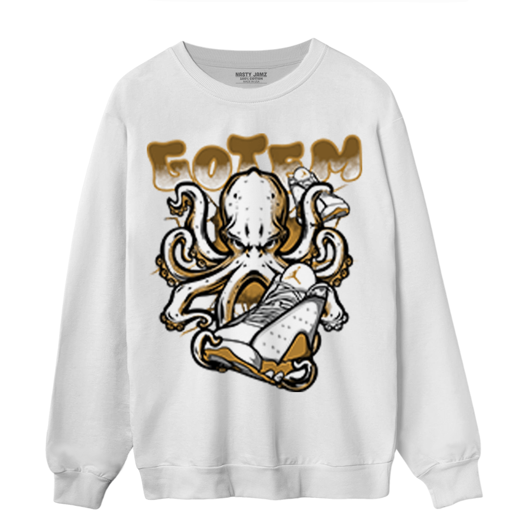 Wheat 13s Sweatshirt Match Octopus Got Em - NastyJamz