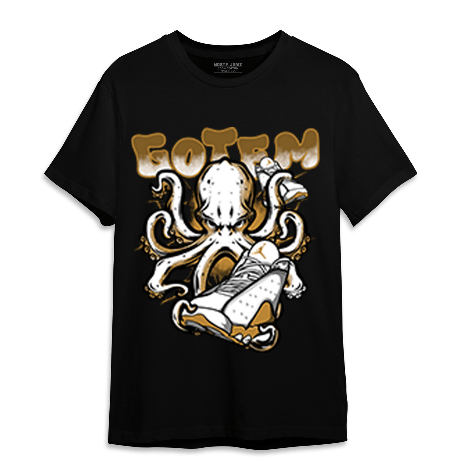 Wheat 13s T Shirt Match Octopus Got Em - NastyJamz