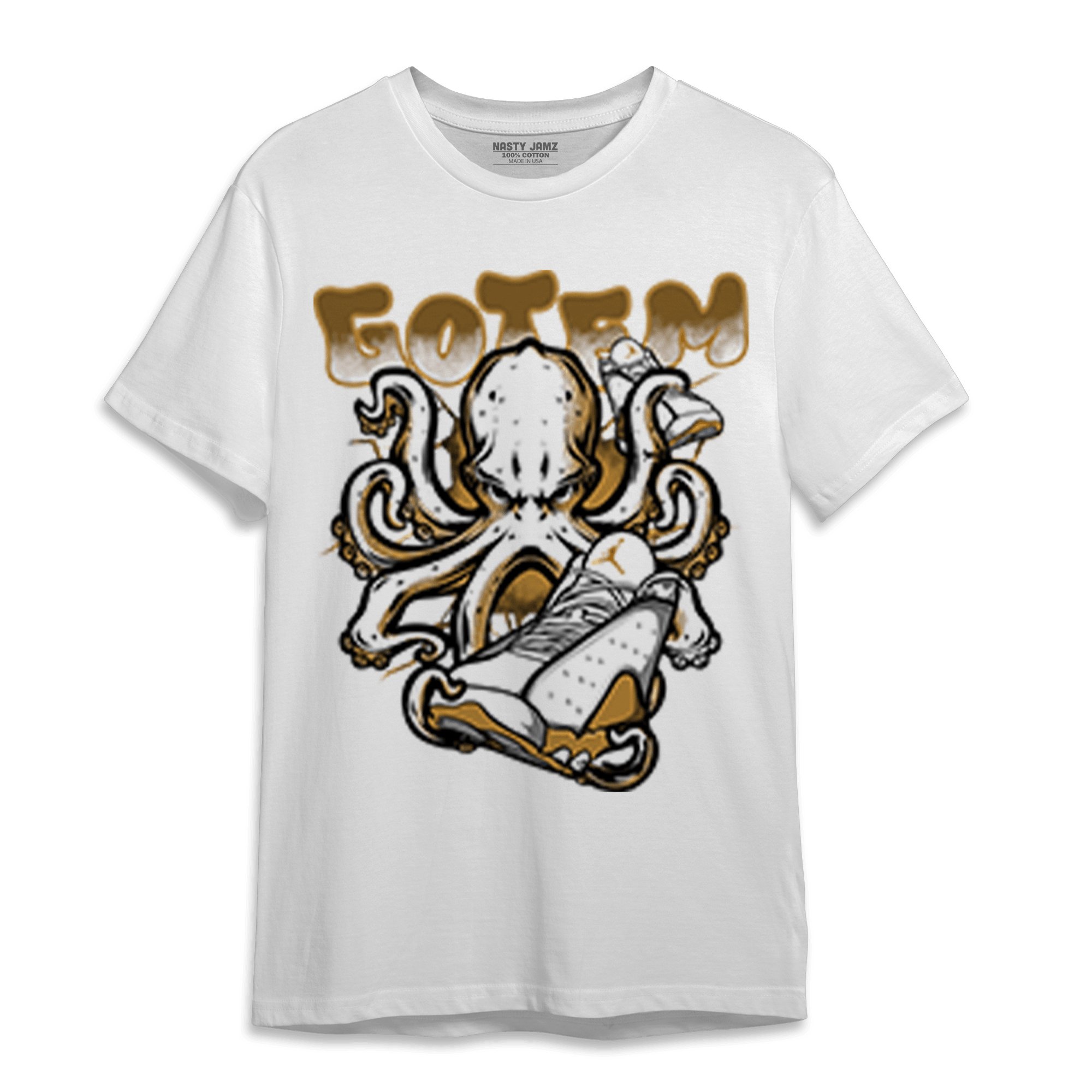 Wheat 13s T Shirt Match Octopus Got Em - NastyJamz