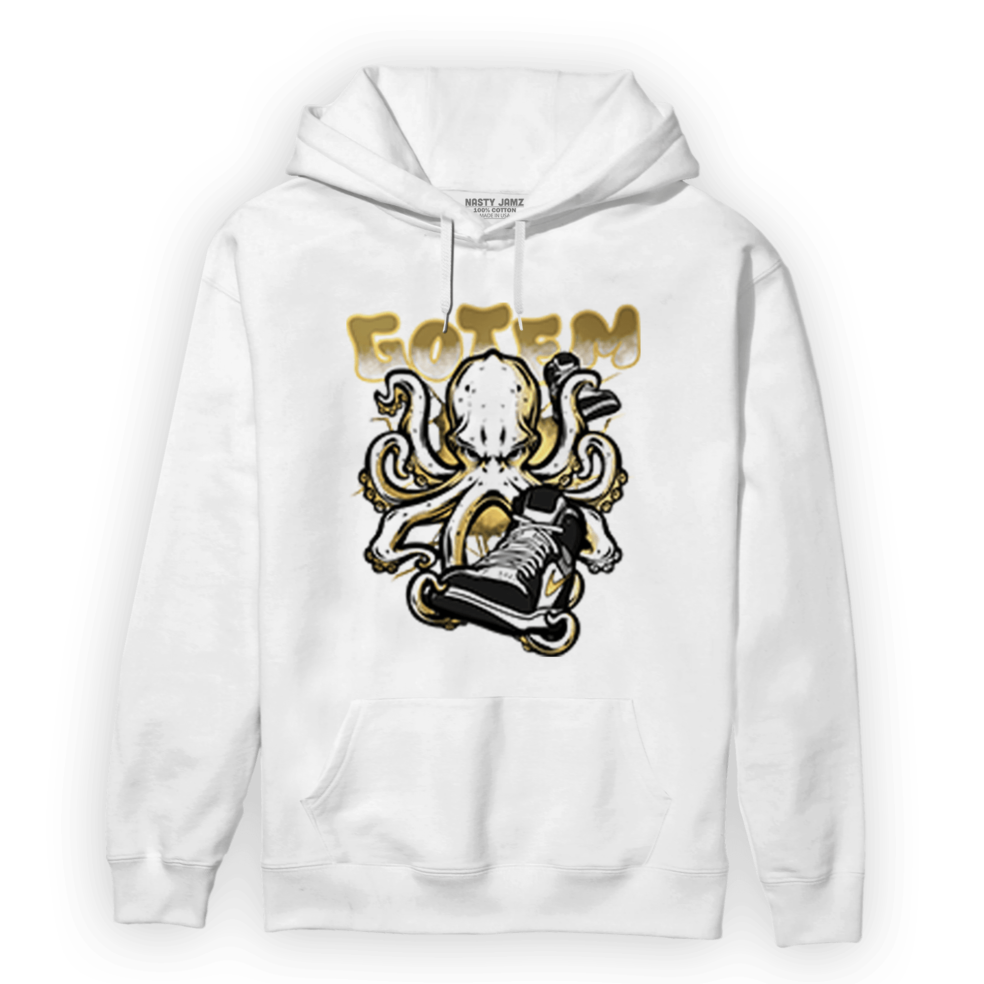 Mid SE Black Gold 1s Hoodie Match Octopus Got Em - NastyJamz