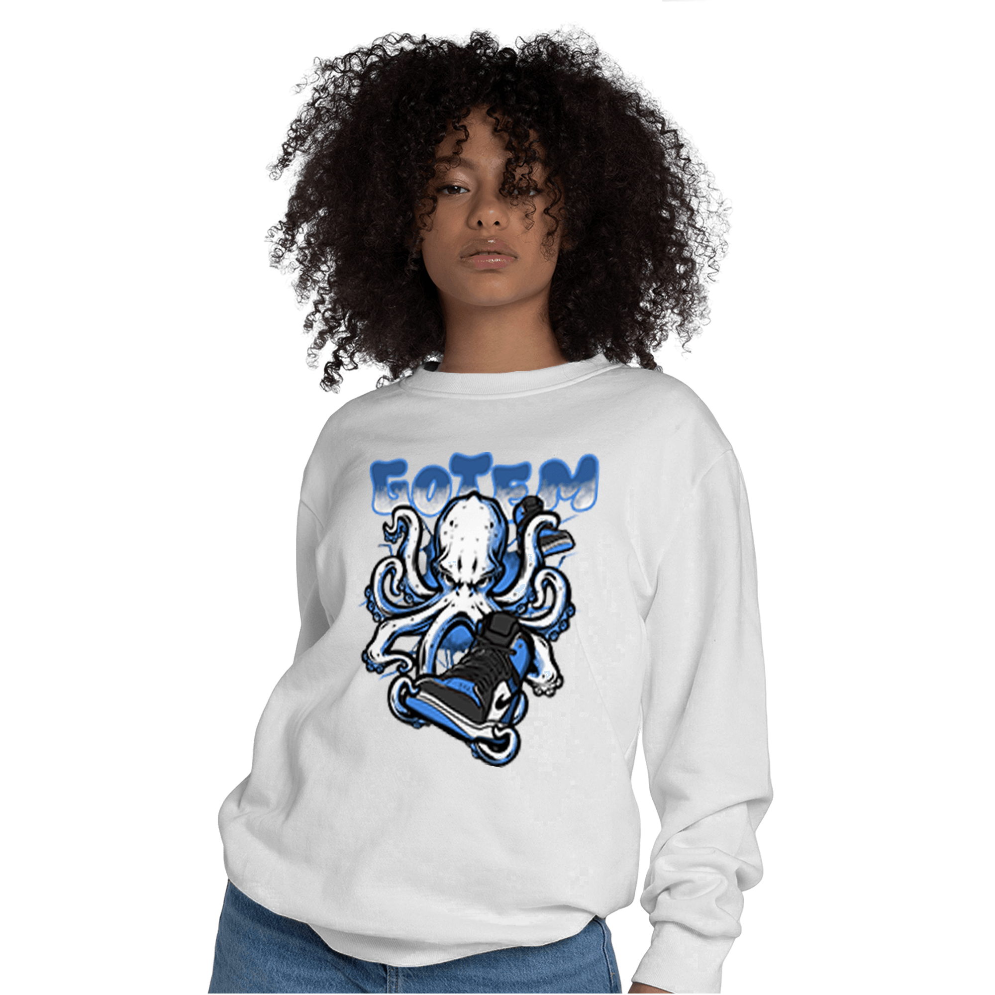 University Blue Toe 1s Sweatshirt Match Octopus Got Em - NastyJamz