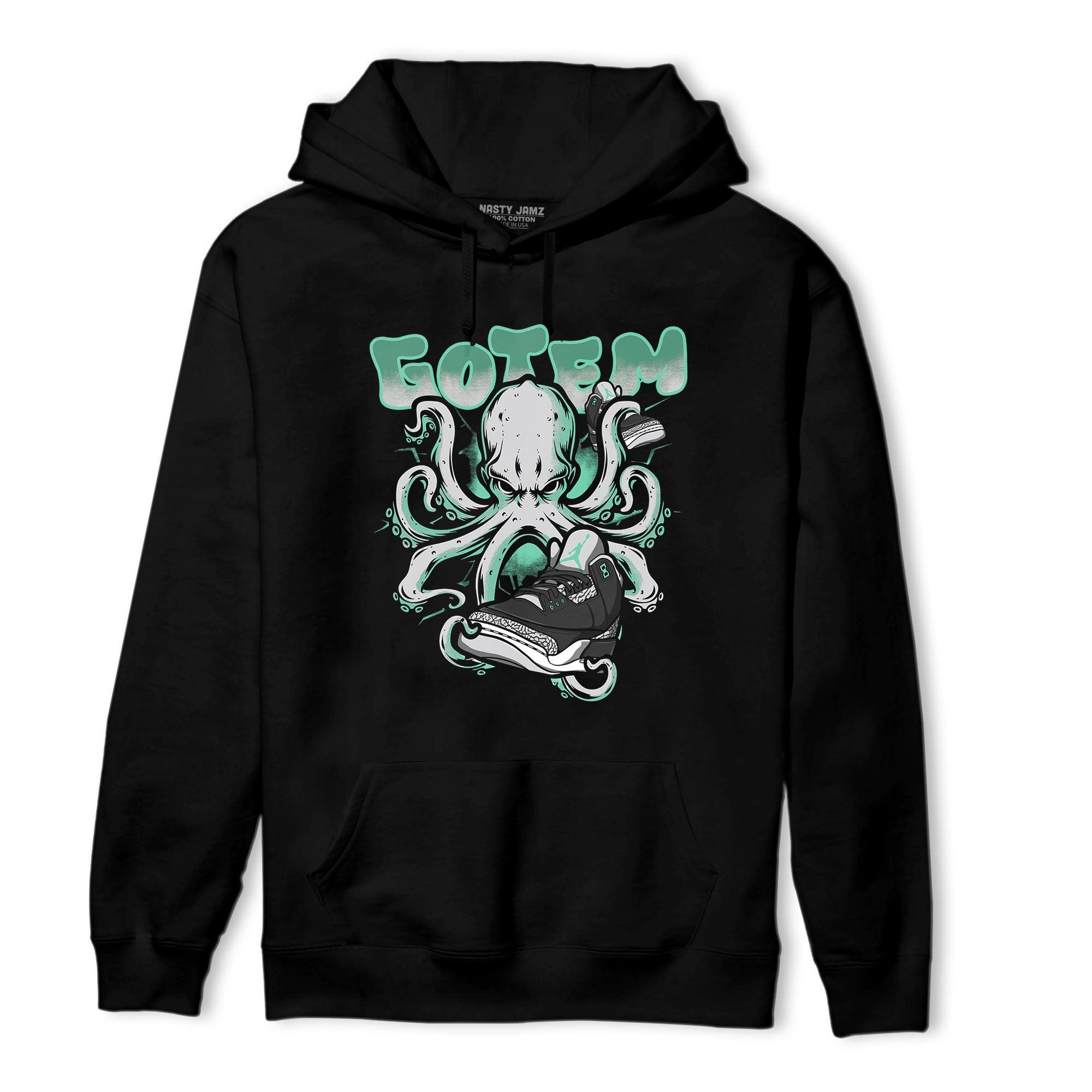 Green Glow 3s Hoodie Match Octopus Got Em - NastyJamz