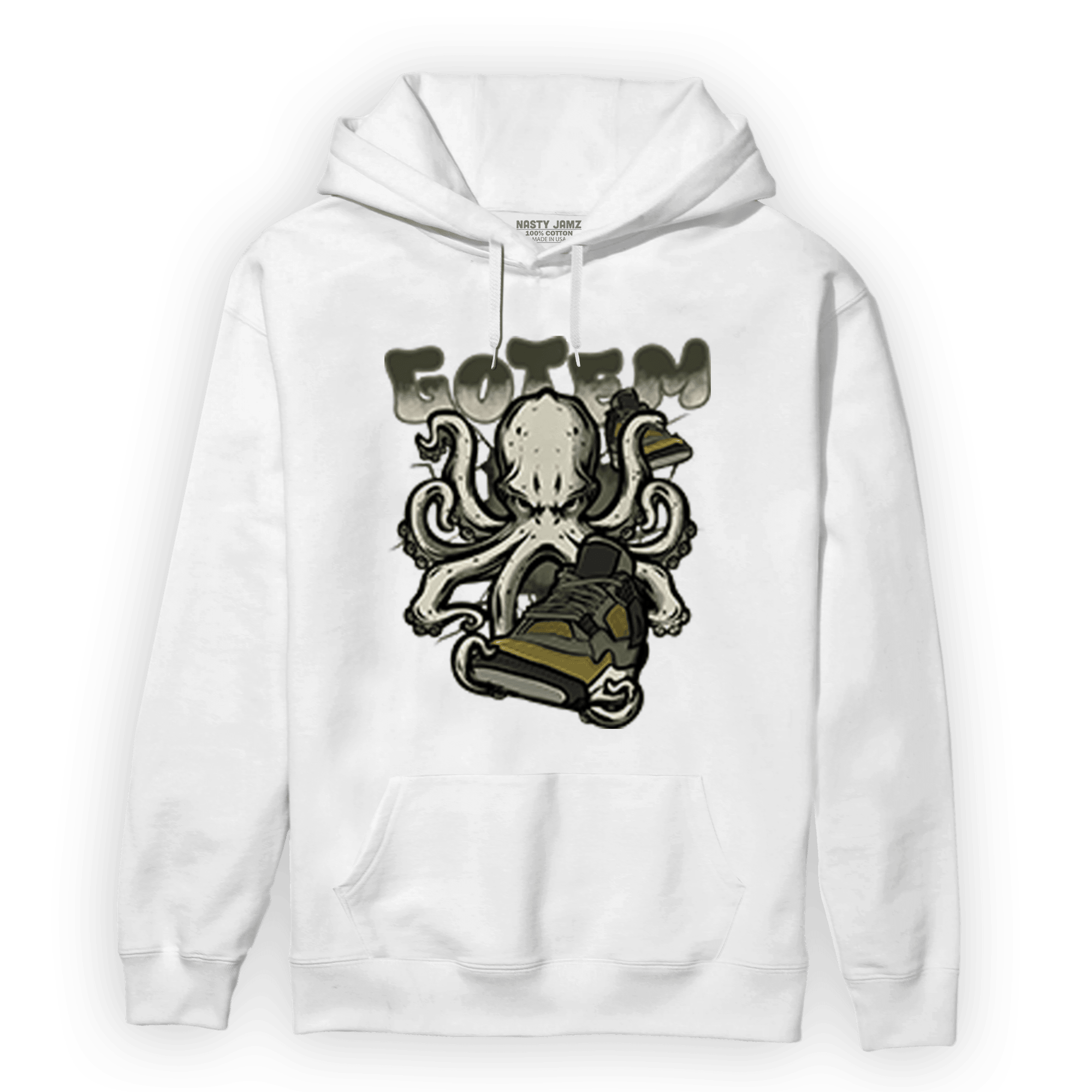 SE Craft Medium Olive 4s Hoodie Match Octopus Got Em - NastyJamz