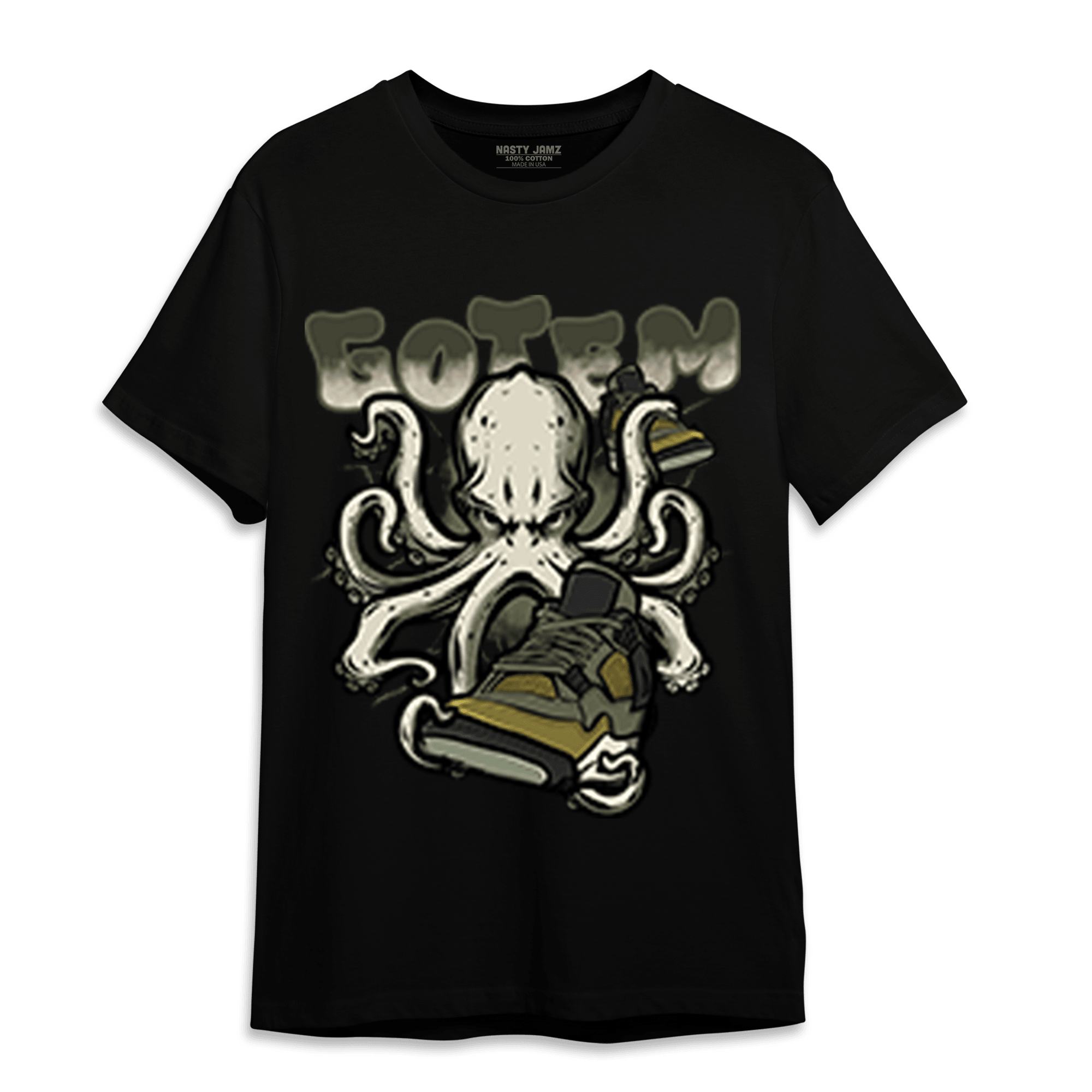 SE Craft Medium Olive 4s T Shirt Match Octopus Got Em - NastyJamz