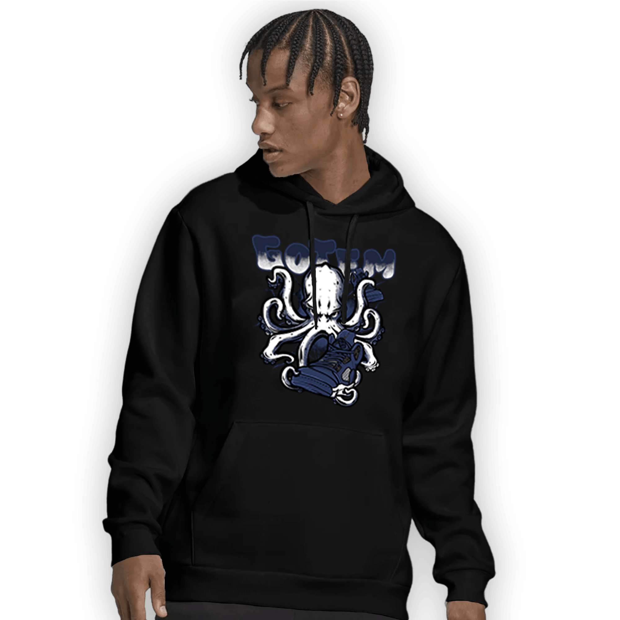 Midnight Navy 5s Hoodie Match Octopus Got Em - NastyJamz