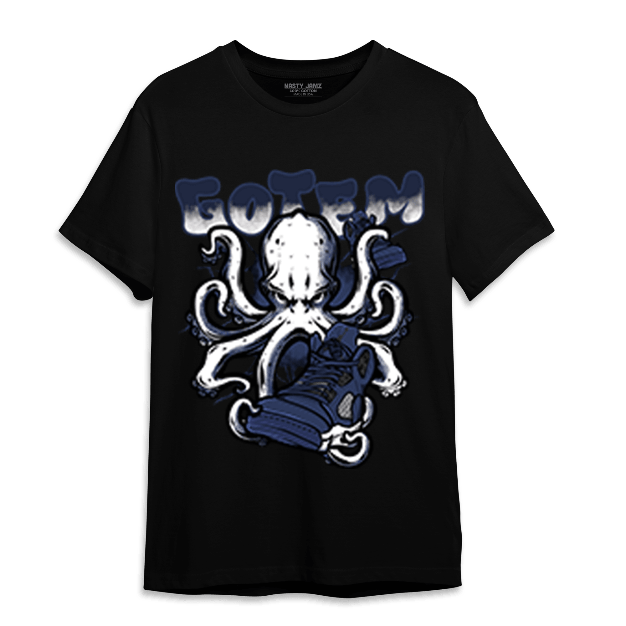 Midnight Navy 5s T Shirt Match Octopus Got Em - NastyJamz