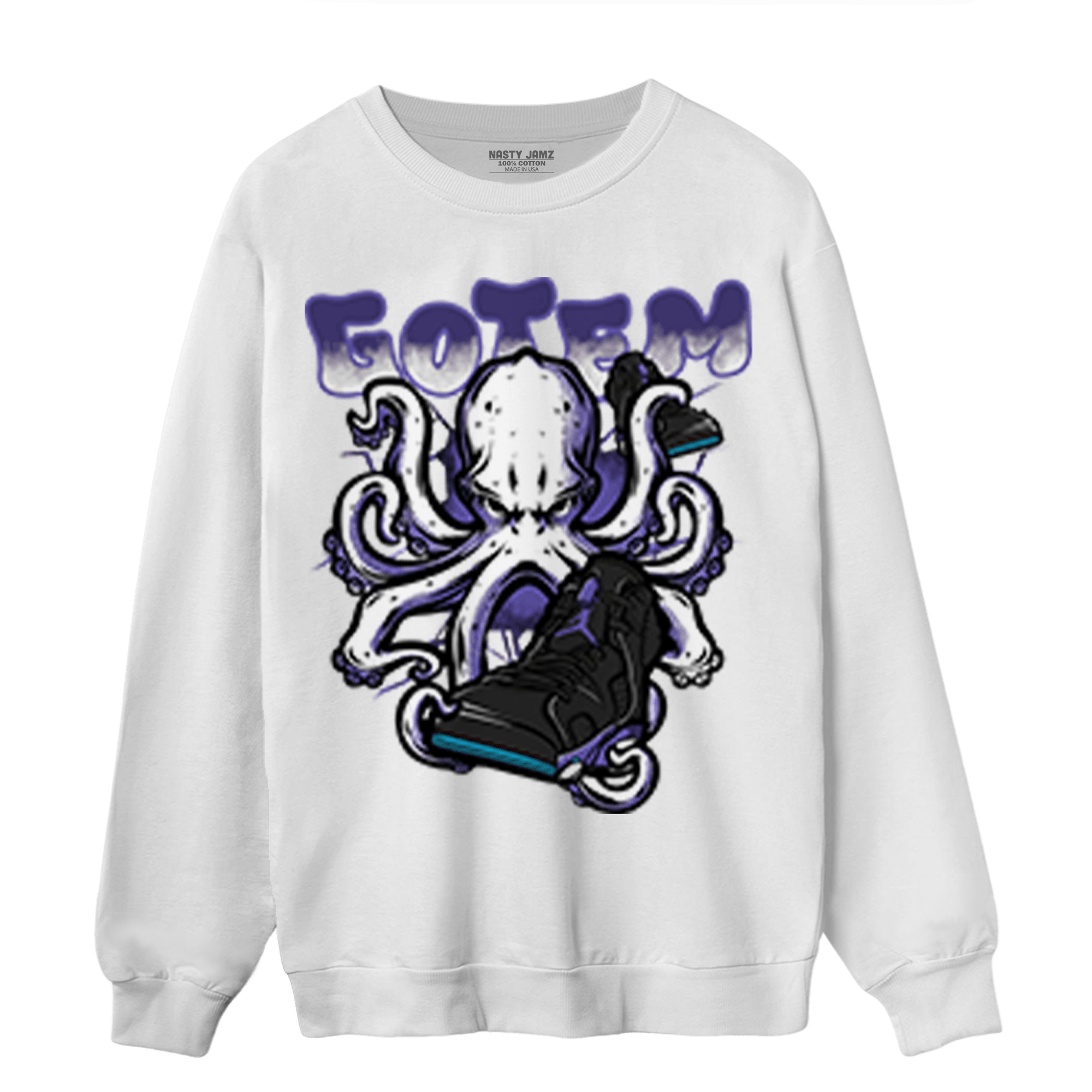 Aqua 6s Sweatshirt Match Octopus Got Em - NastyJamz