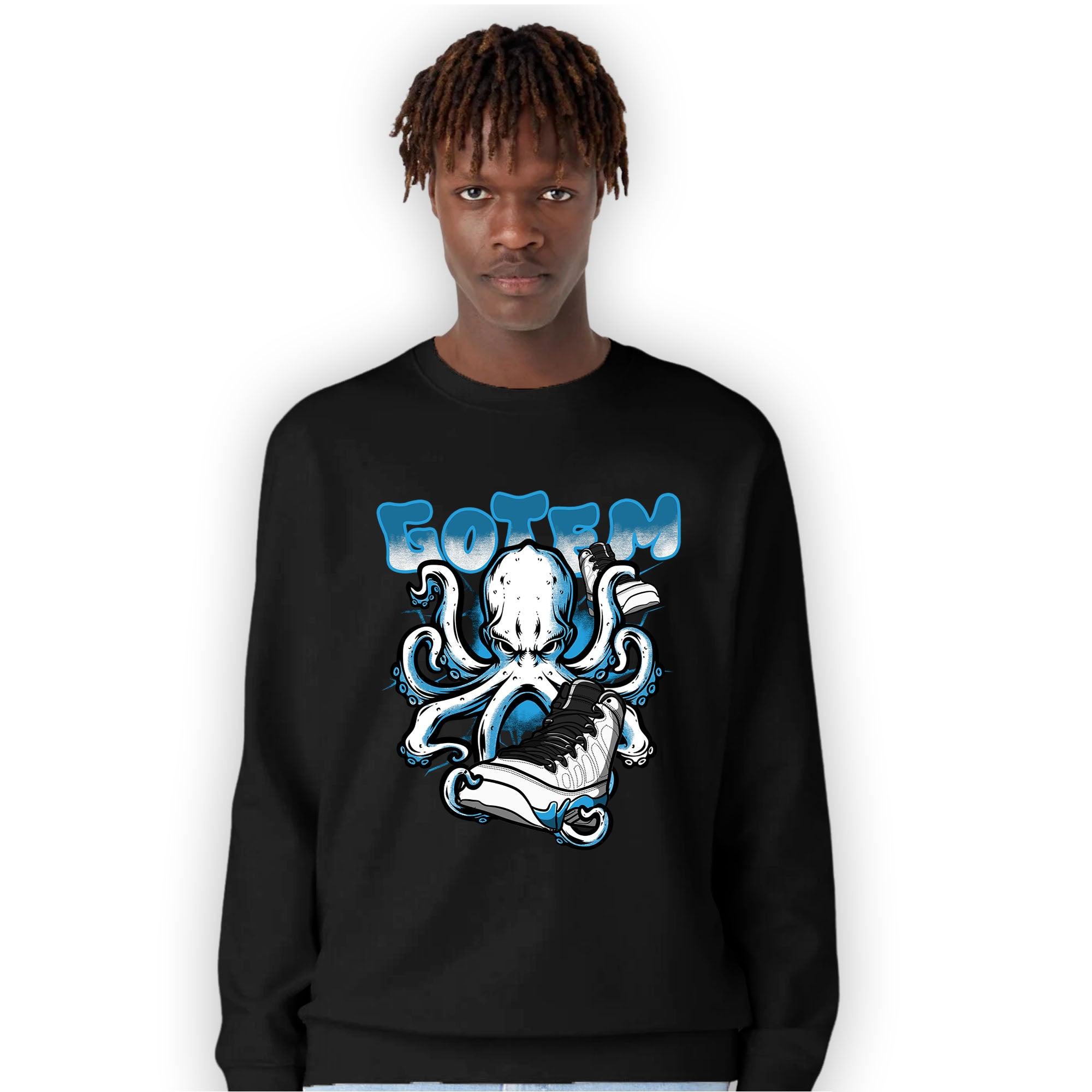 Powder Blue 9s Sweatshirt Match Octopus Got Em - NastyJamz