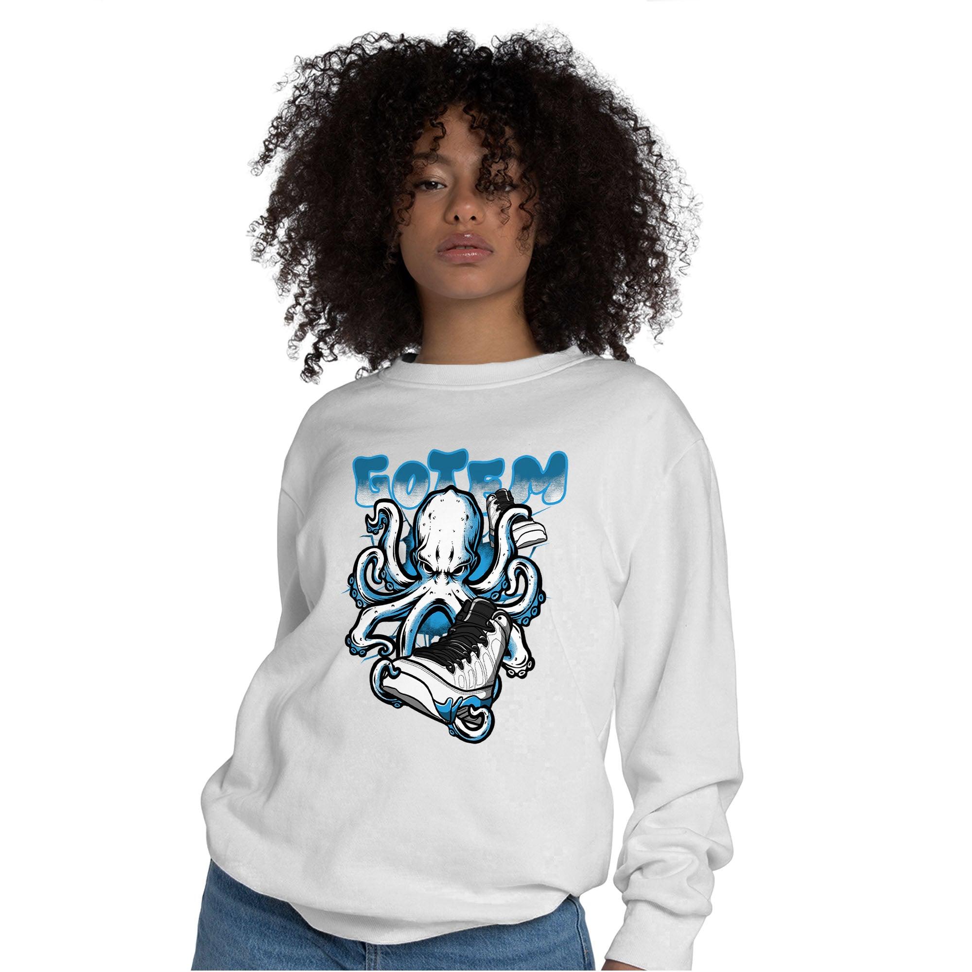 Powder Blue 9s Sweatshirt Match Octopus Got Em - NastyJamz