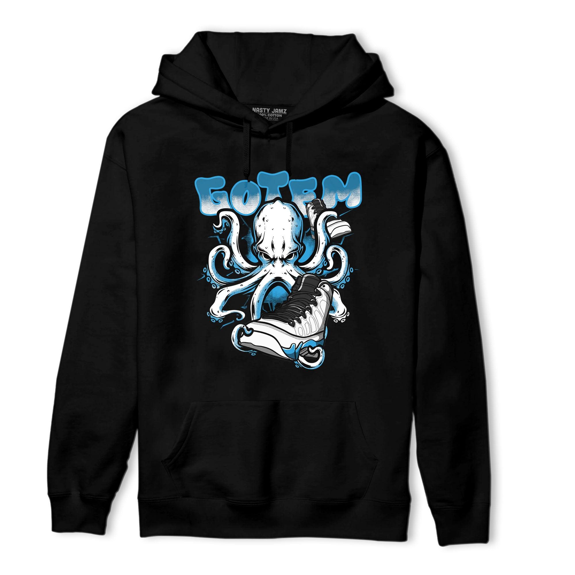 Powder Blue 9s Hoodie Match Octopus Got Em - NastyJamz