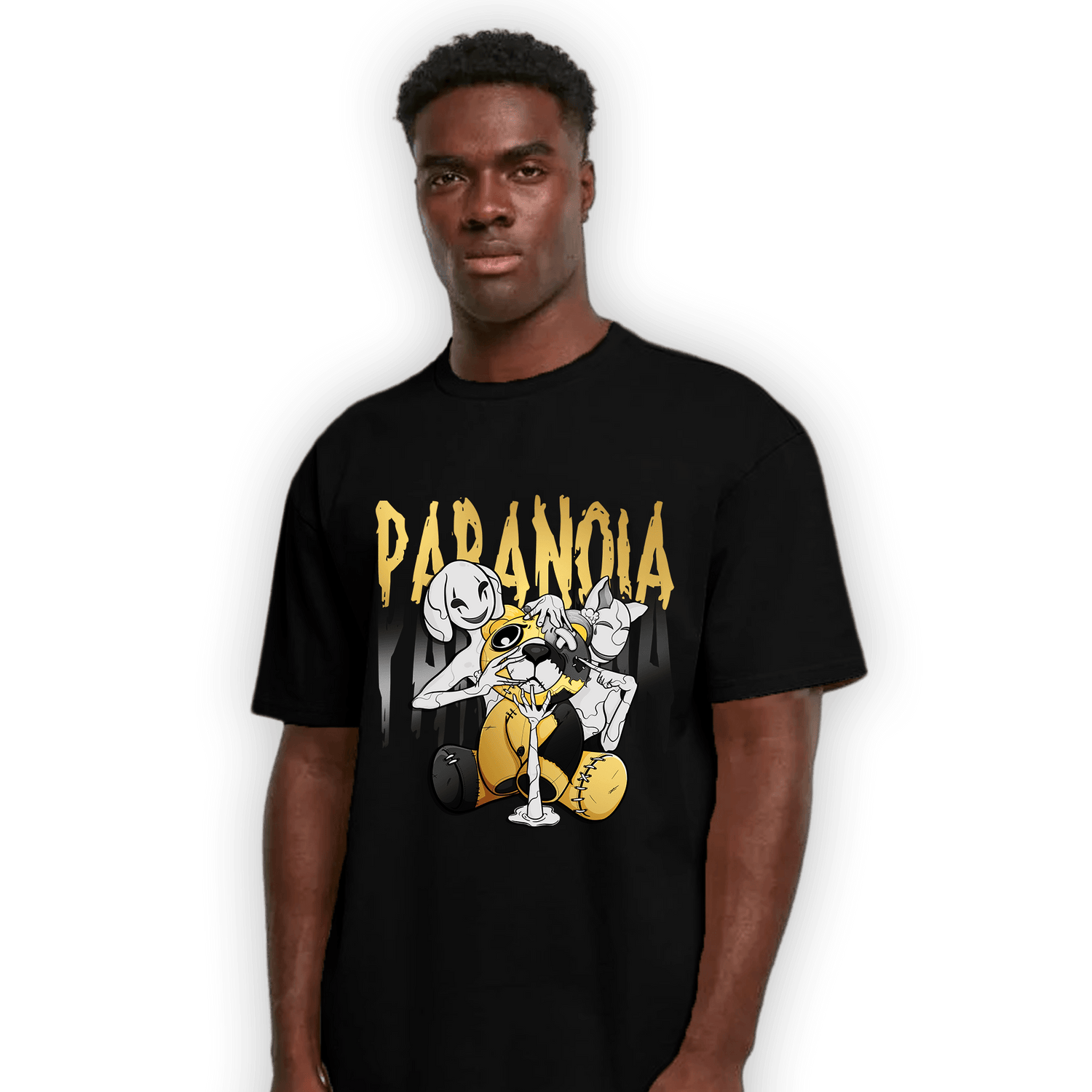 Mid SE Black Gold 1s T Shirt Match Paranoia BER - NastyJamz