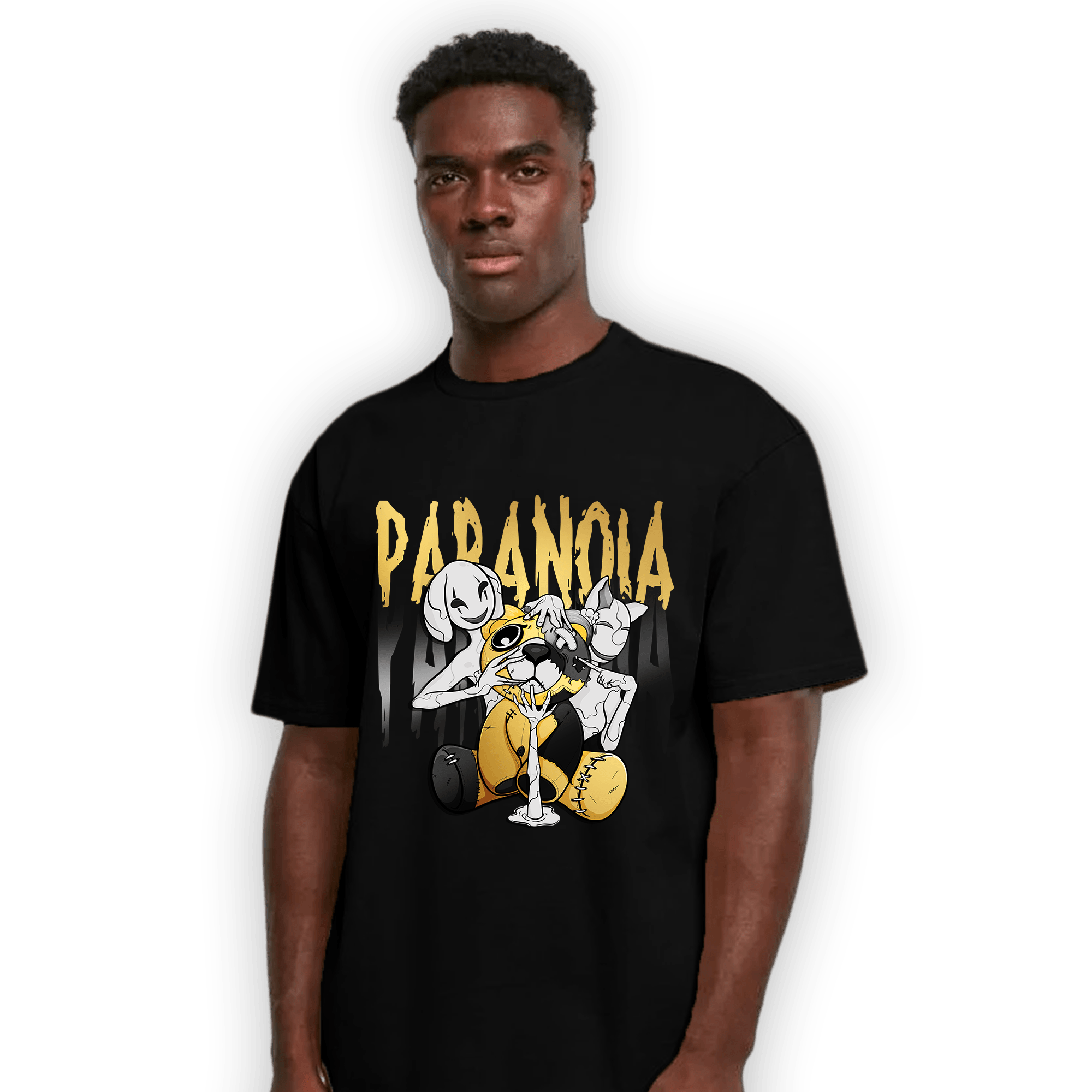 Mid SE Black Gold 1s T Shirt Match Paranoia BER - NastyJamz