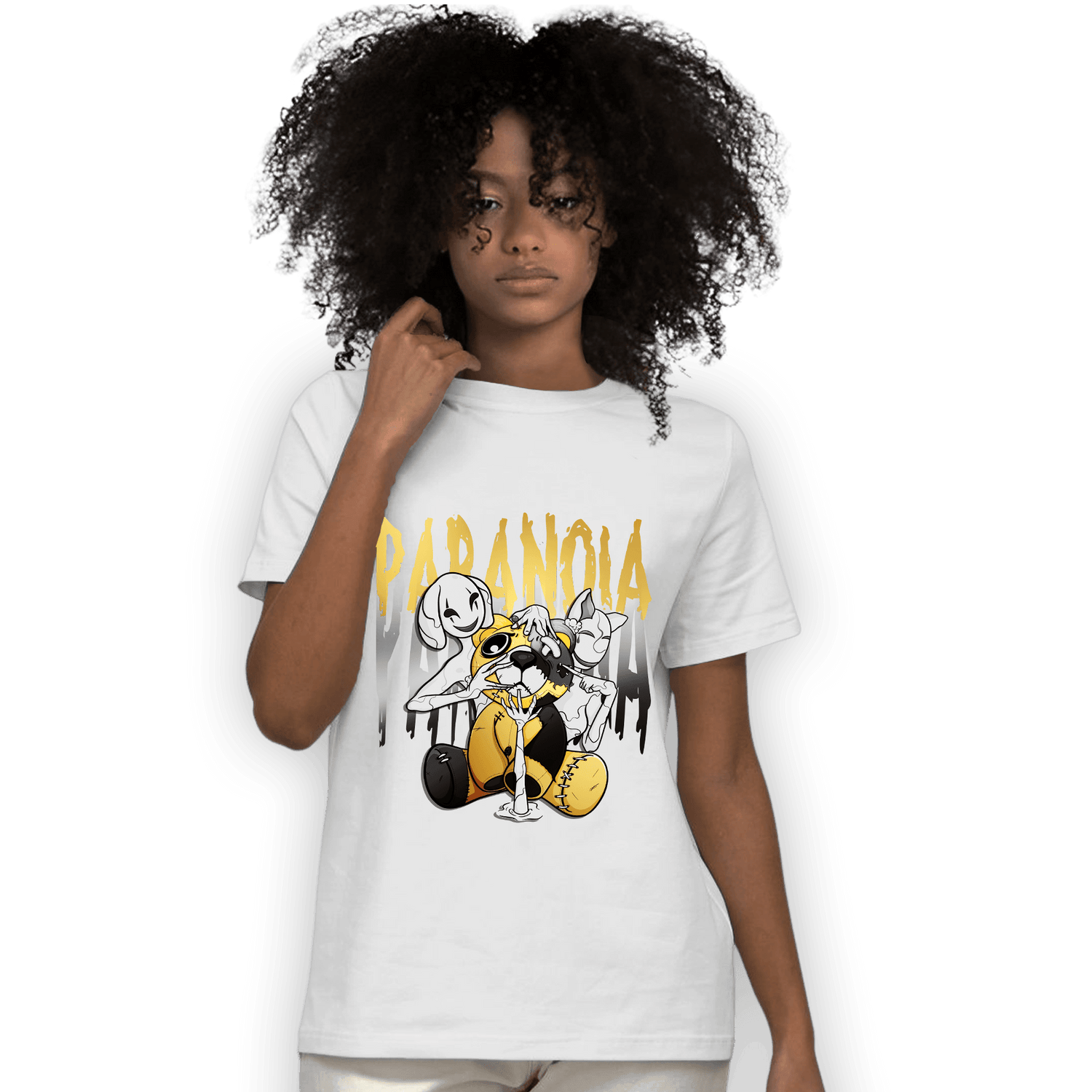 Mid SE Black Gold 1s T Shirt Match Paranoia BER - NastyJamz