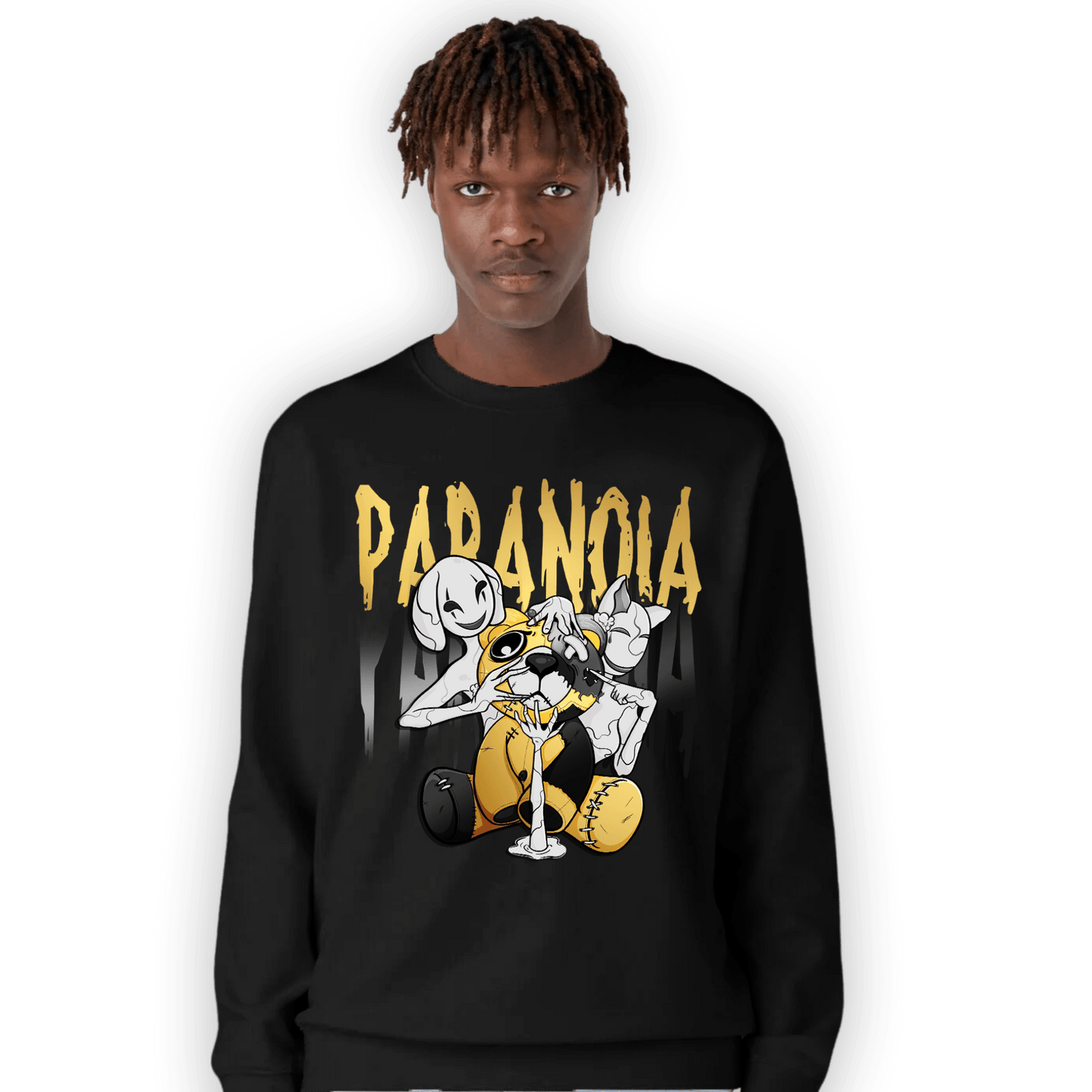 Mid SE Black Gold 1s Sweatshirt Match Paranoia BER - NastyJamz