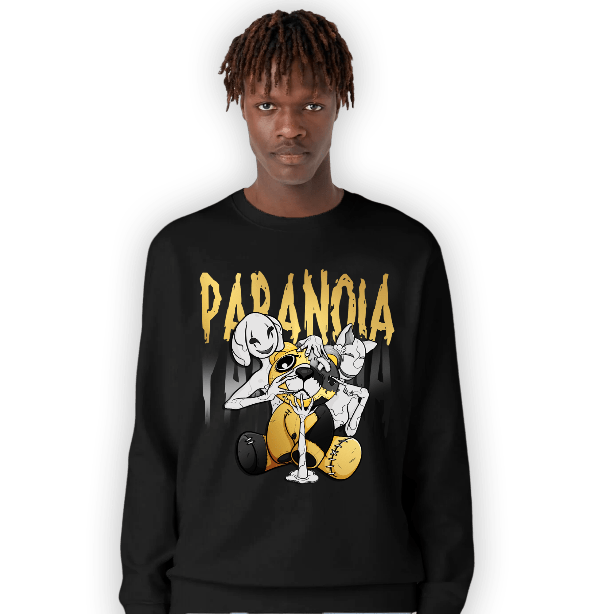 Mid SE Black Gold 1s Sweatshirt Match Paranoia BER - NastyJamz