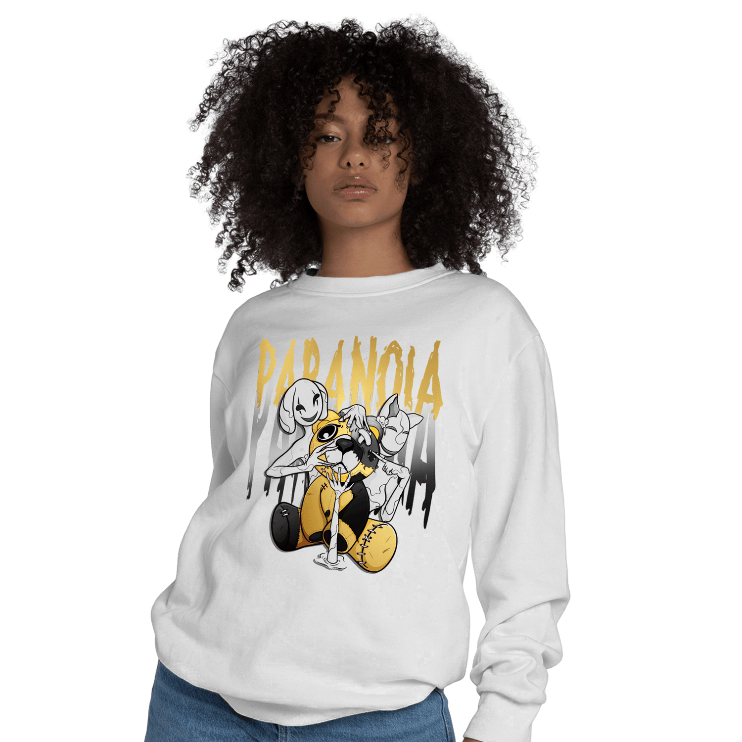 Mid SE Black Gold 1s Sweatshirt Match Paranoia BER - NastyJamz