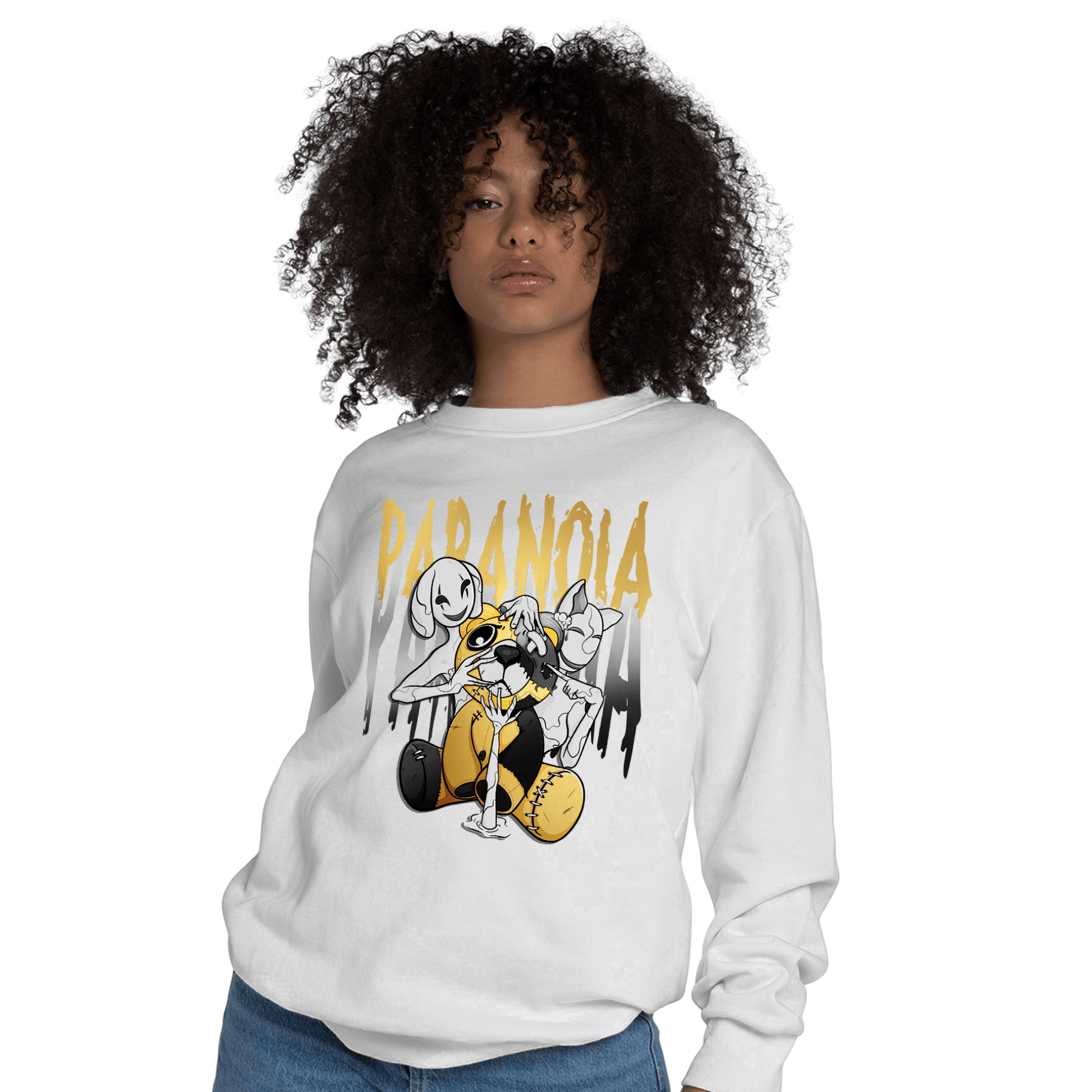 Mid SE Black Gold 1s Sweatshirt Match Paranoia BER - NastyJamz