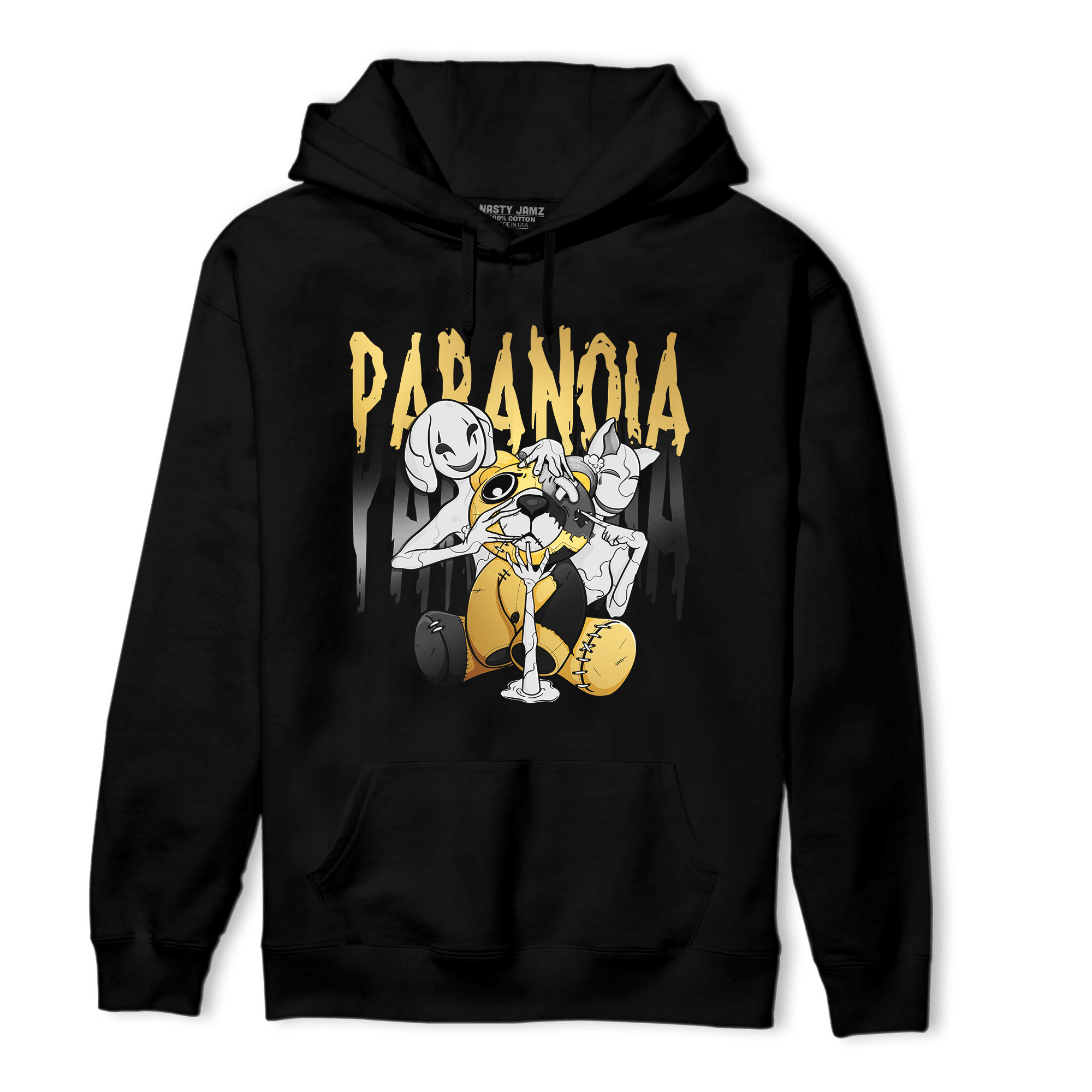 Mid SE Black Gold 1s Hoodie Match Paranoia BER - NastyJamz