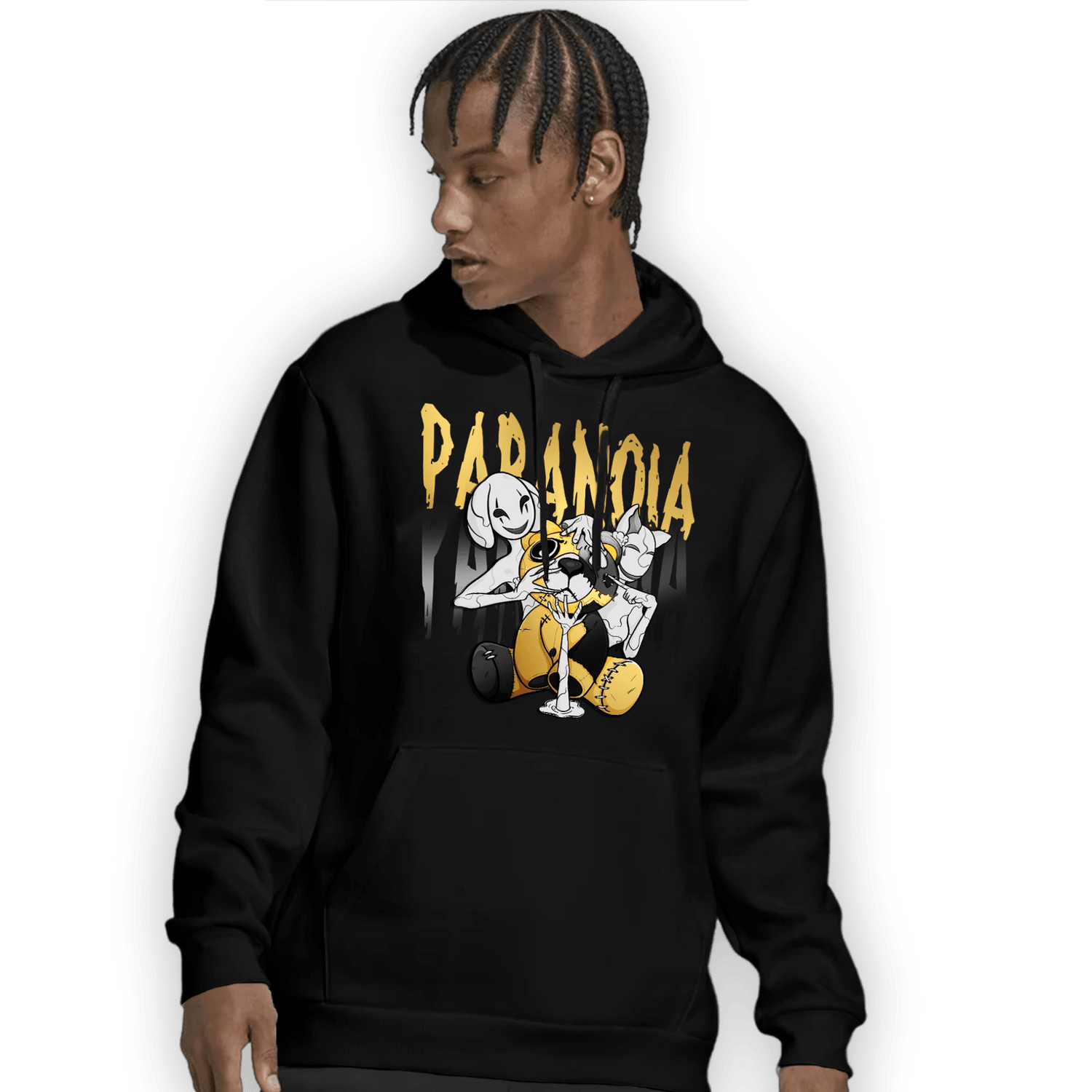 Mid SE Black Gold 1s Hoodie Match Paranoia BER - NastyJamz