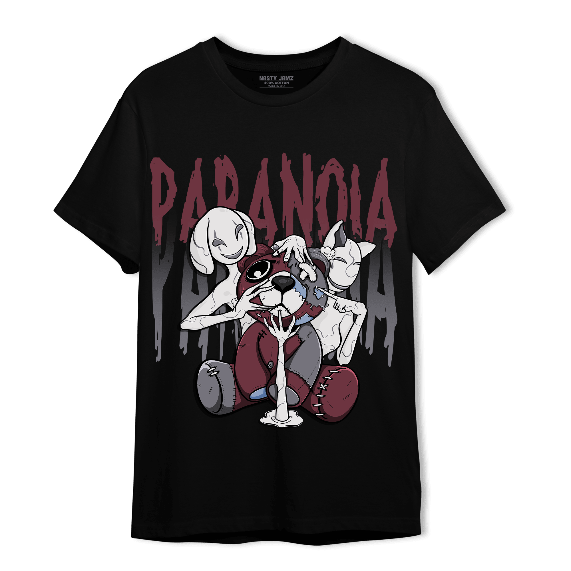 Burgundy 5s T Shirt Match Paranoia BER - NastyJamz
