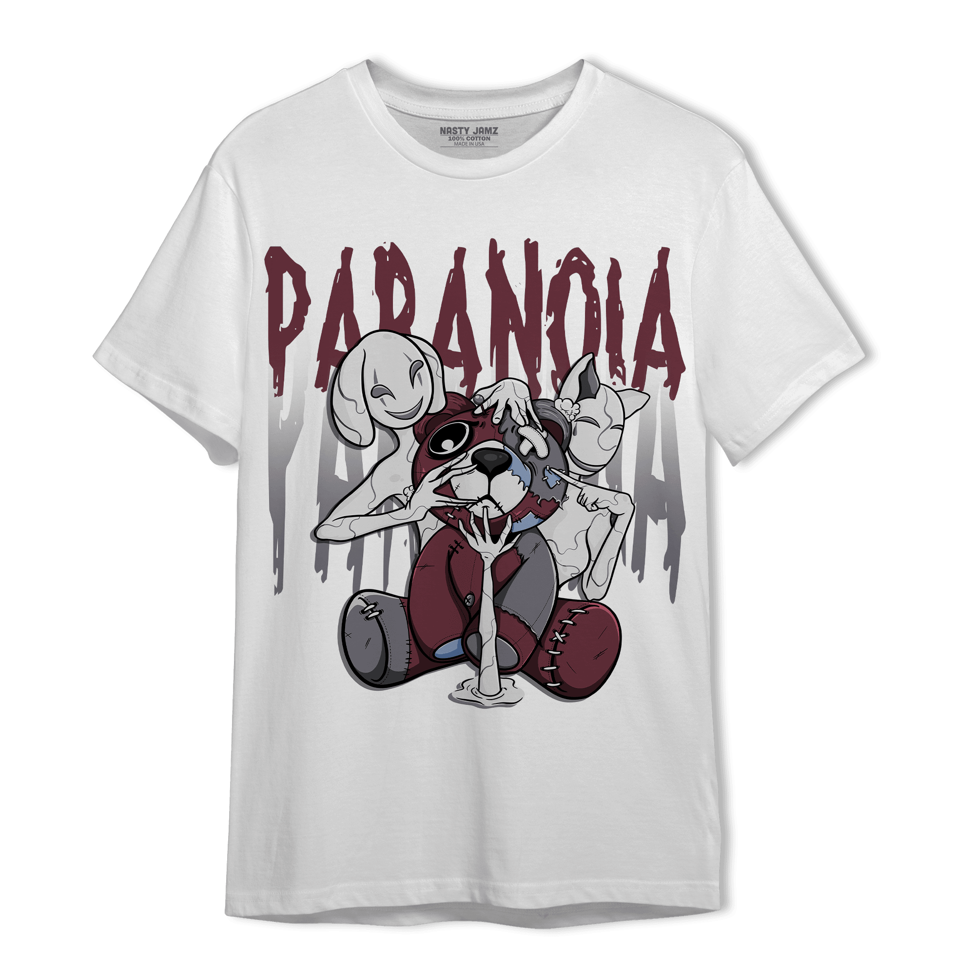 Burgundy 5s T Shirt Match Paranoia BER - NastyJamz