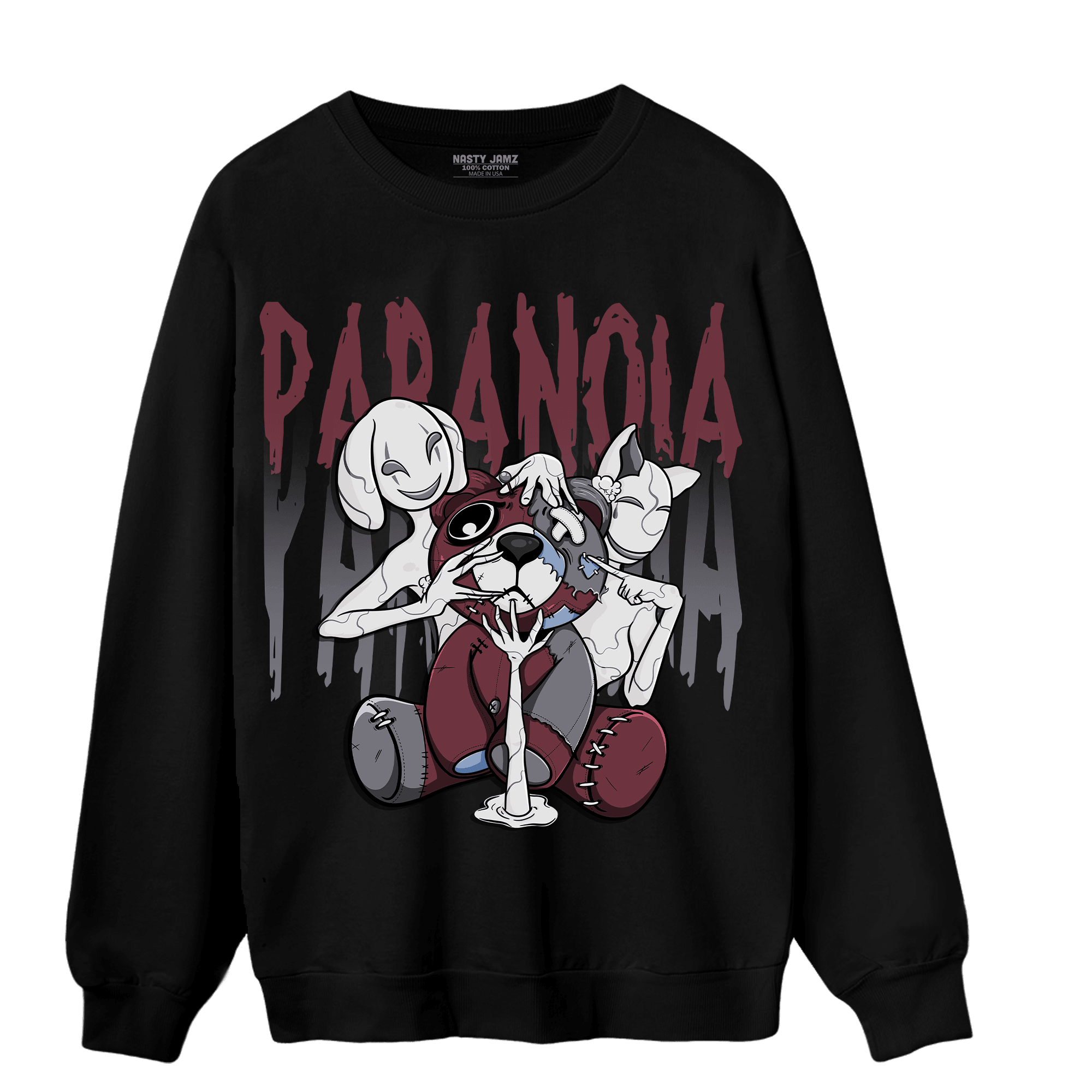 Burgundy 5s Sweatshirt Match Paranoia BER - NastyJamz