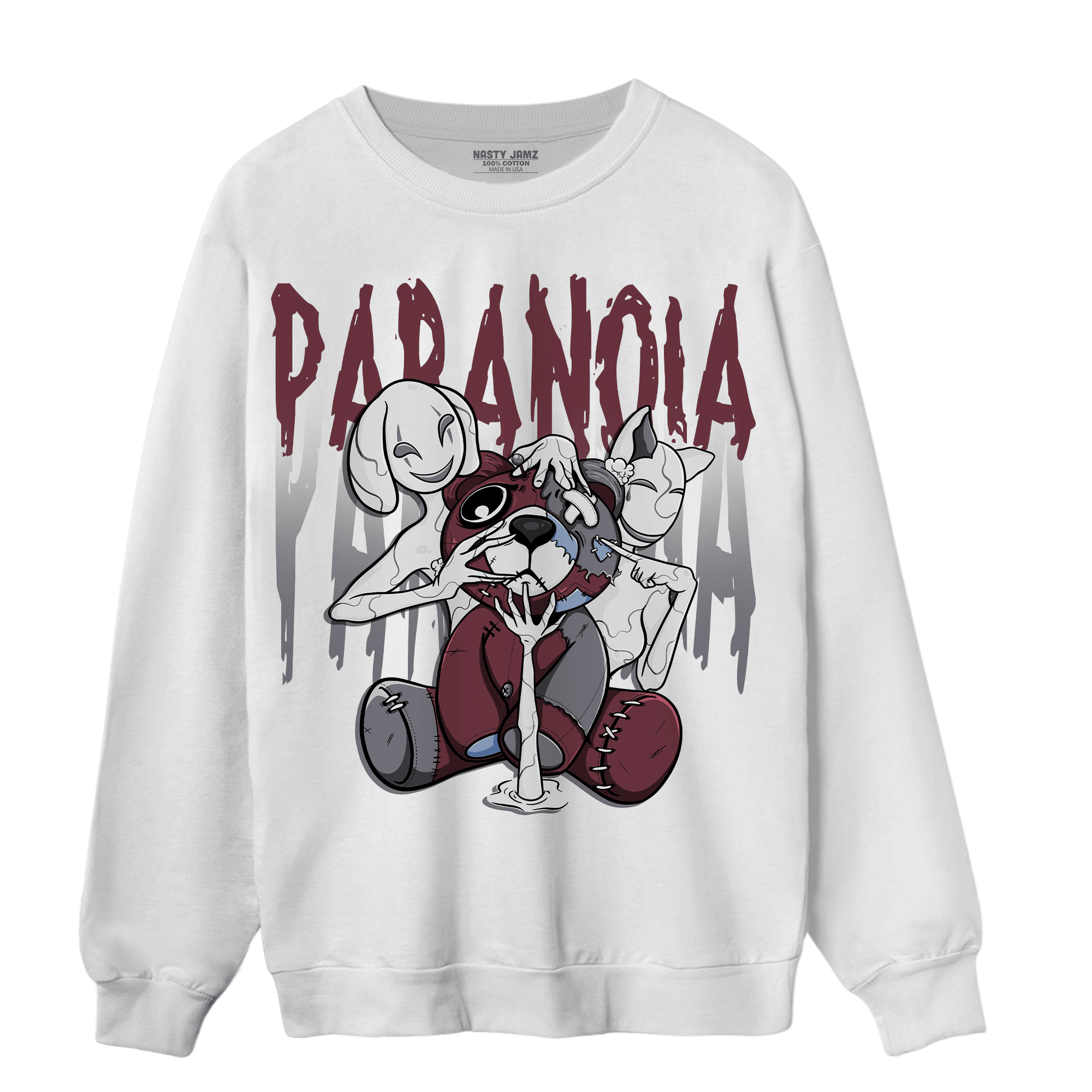 Burgundy 5s Sweatshirt Match Paranoia BER - NastyJamz