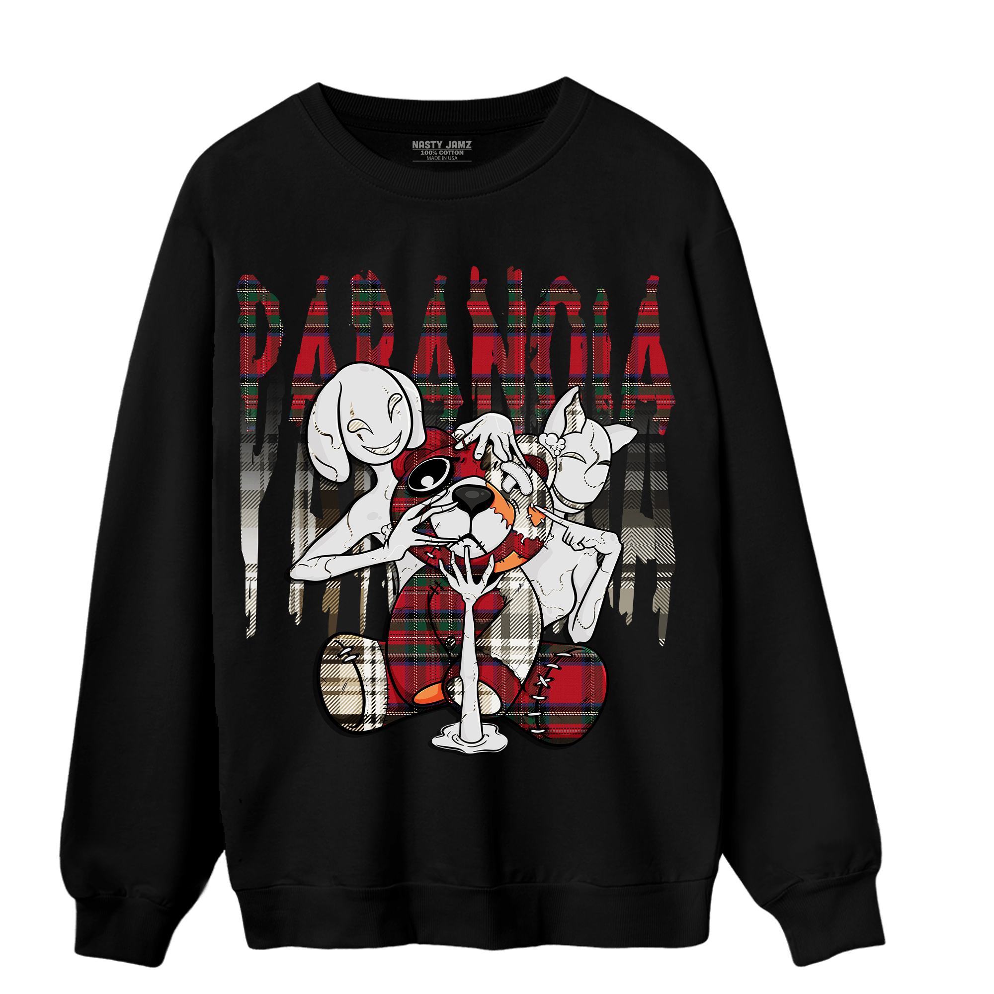 Plaid 5s Sweatshirt Match Paranoia BER - NastyJamz