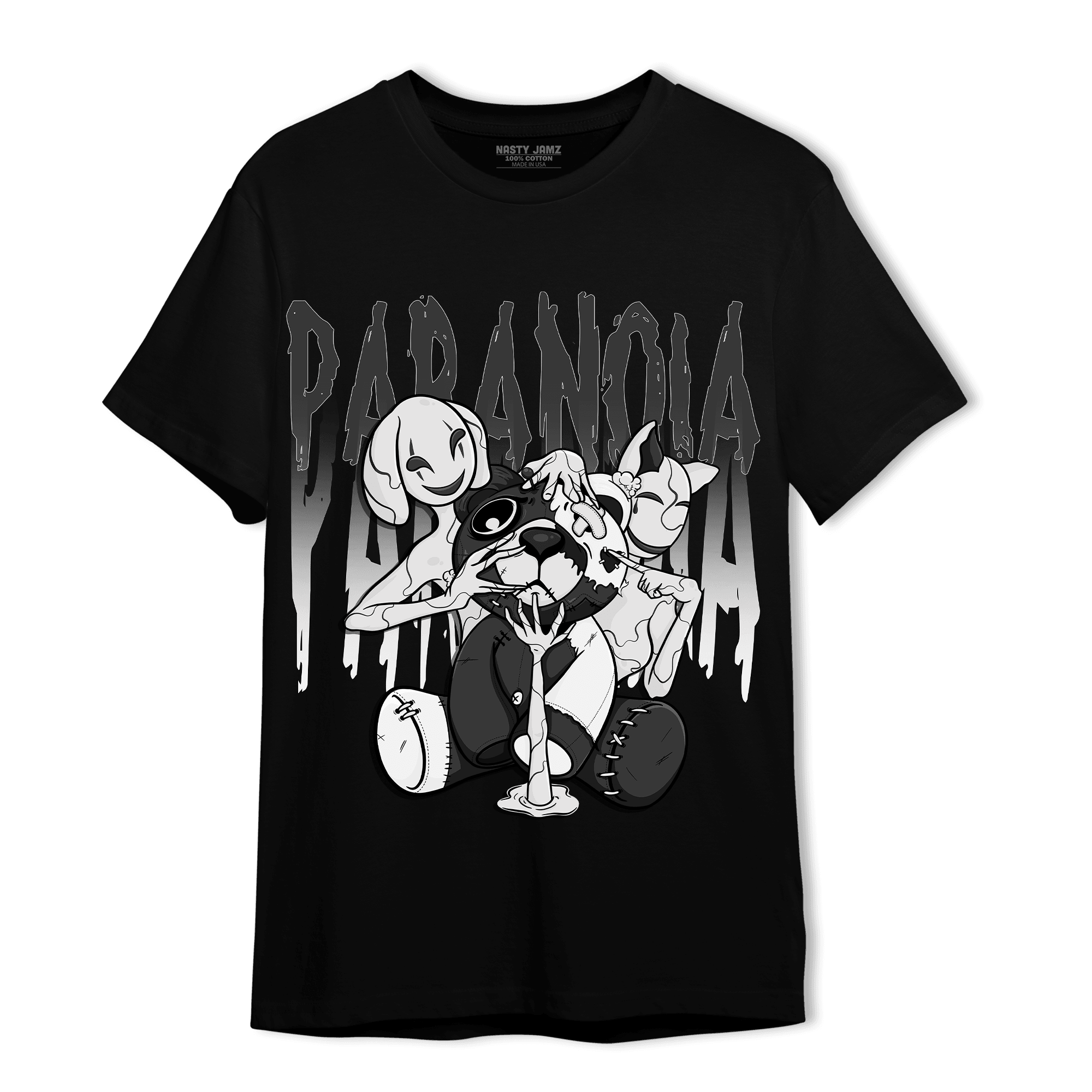 Black White 14s T Shirt Match Paranoia BER - NastyJamz