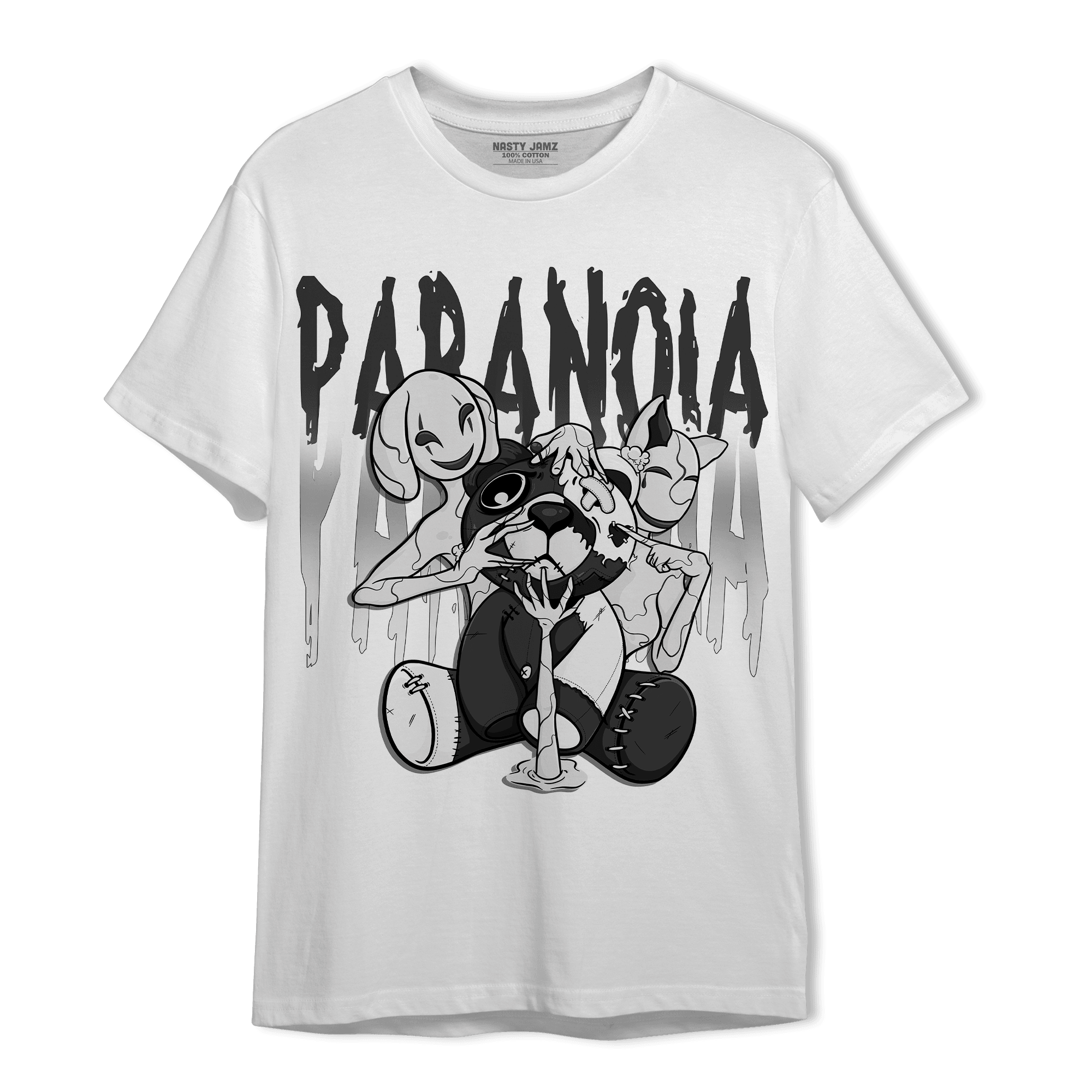 Black White 14s T Shirt Match Paranoia BER - NastyJamz