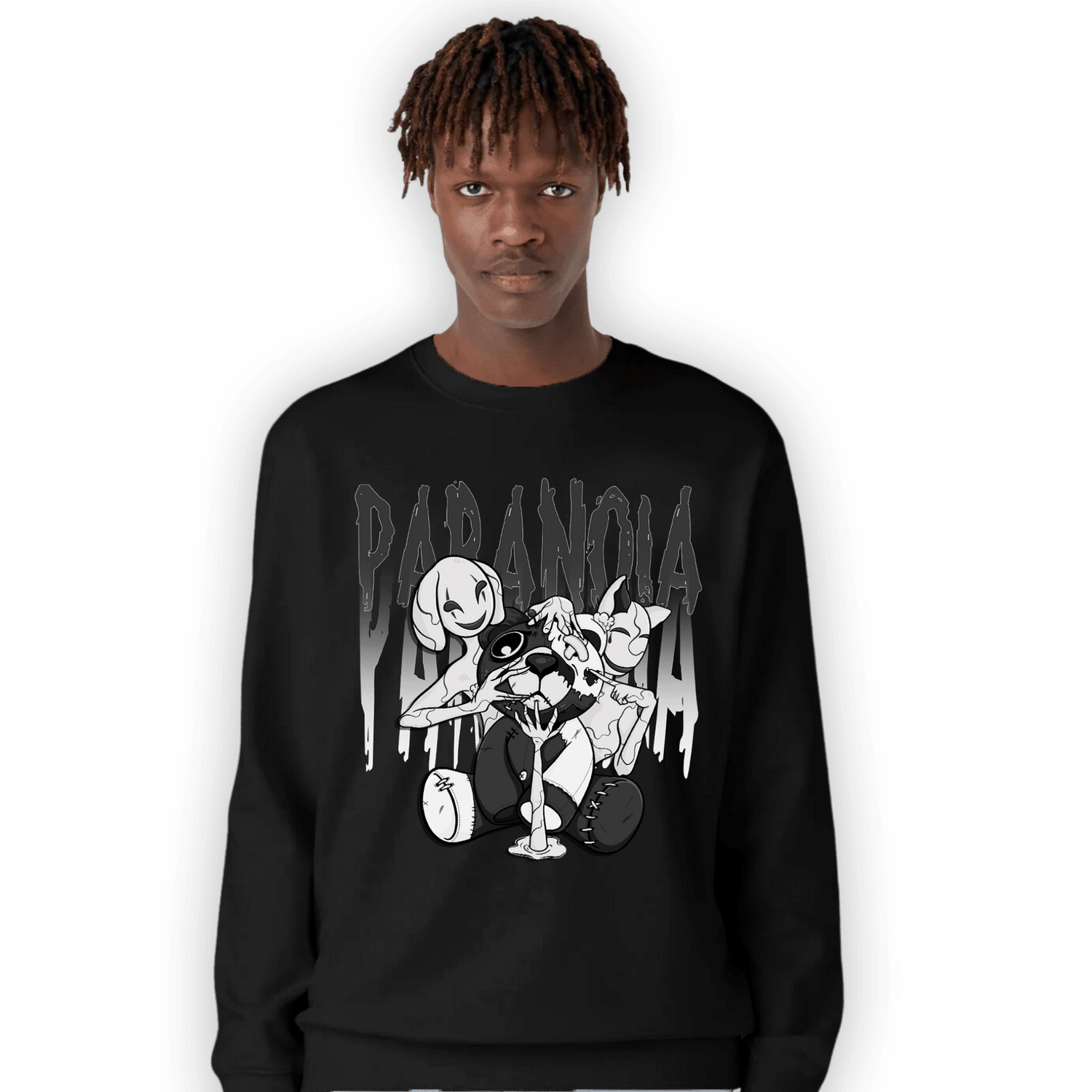 Black White 14s Sweatshirt Match Paranoia BER - NastyJamz