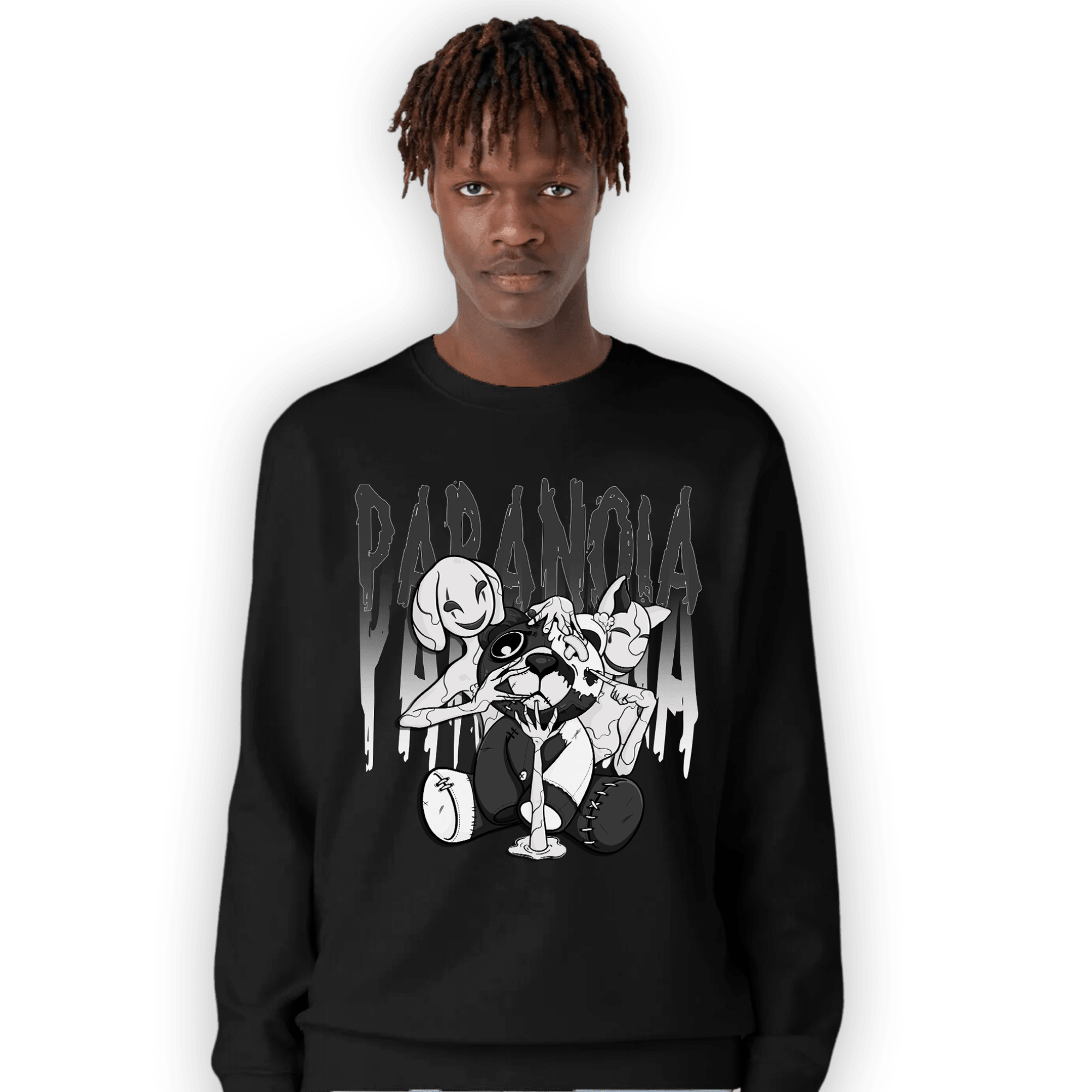 Black White 14s Sweatshirt Match Paranoia BER - NastyJamz
