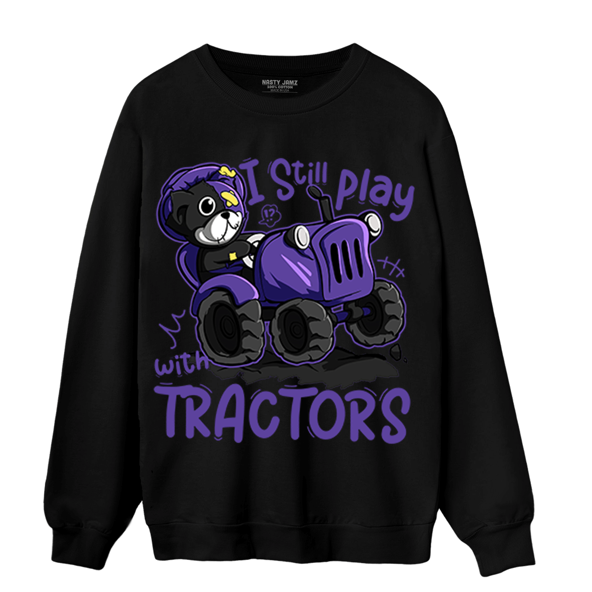 Field Purple 12s Sweatshirt Match Play With Tractors BER - NastyJamz