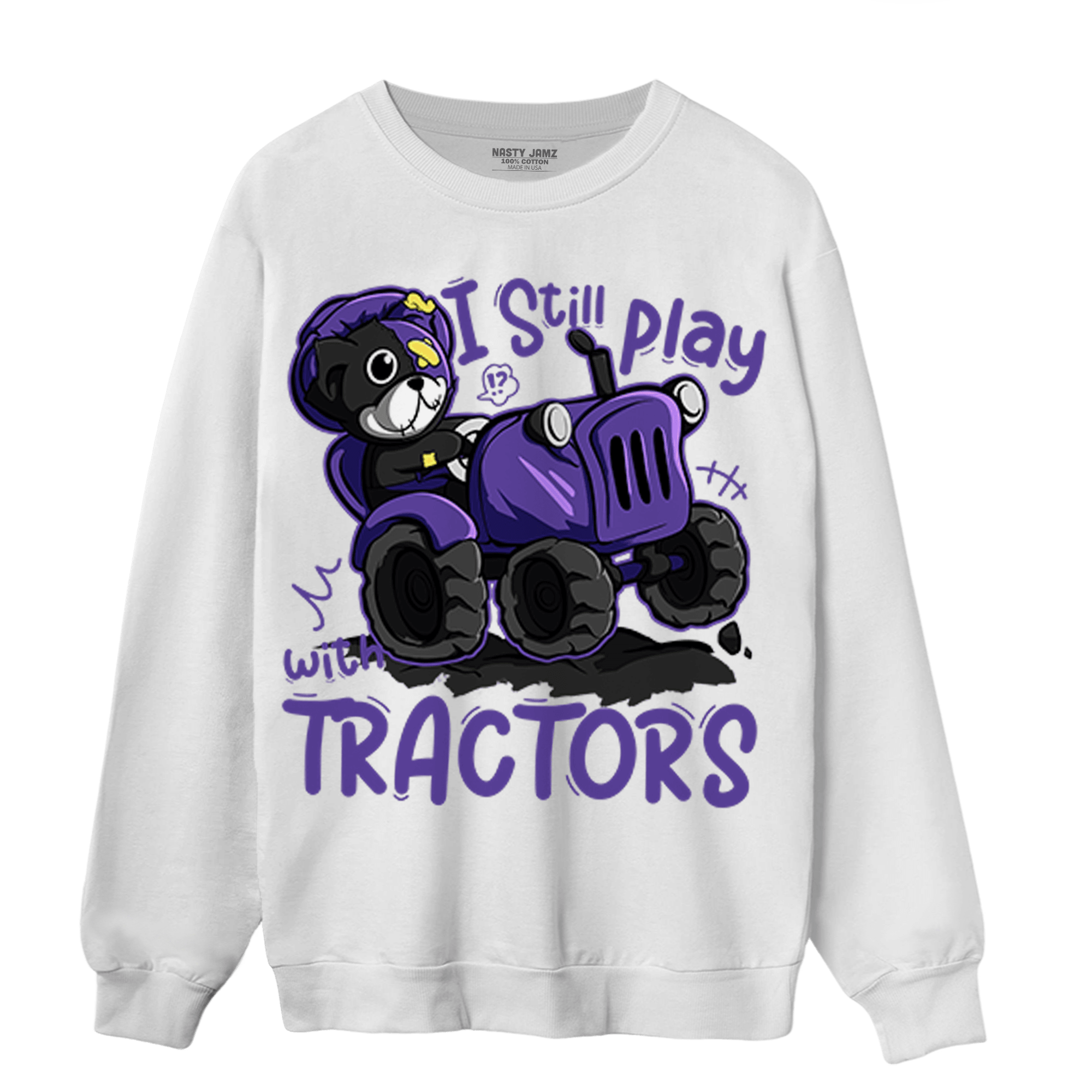 Field Purple 12s Sweatshirt Match Play With Tractors BER - NastyJamz