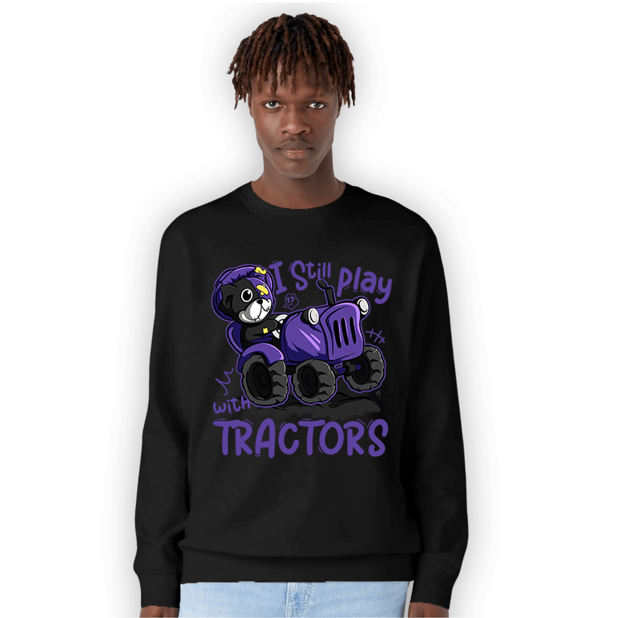 Field Purple 12s Sweatshirt Match Play With Tractors BER - NastyJamz