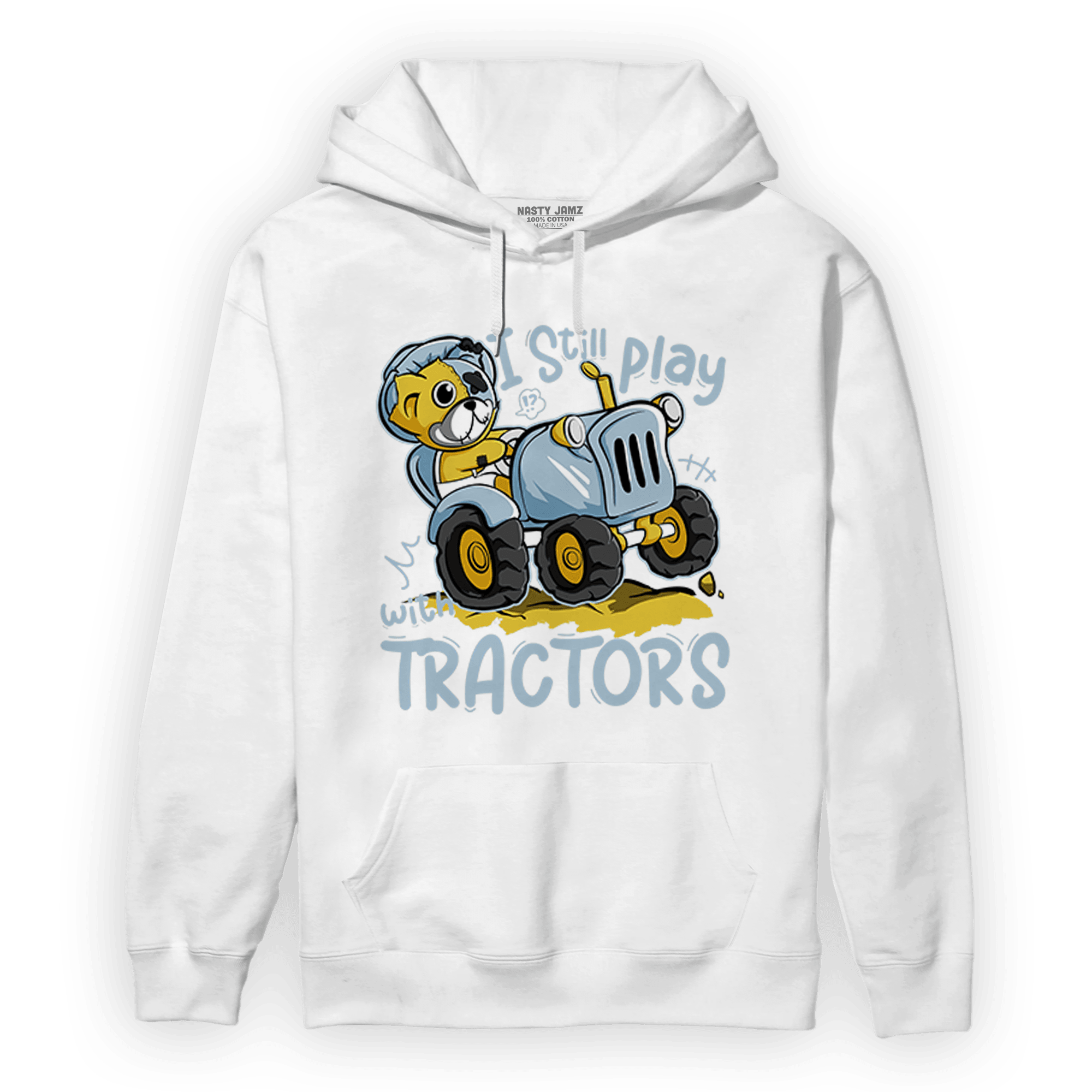 Blue Grey 13s Hoodie Match Play With Tractors BER - NastyJamz