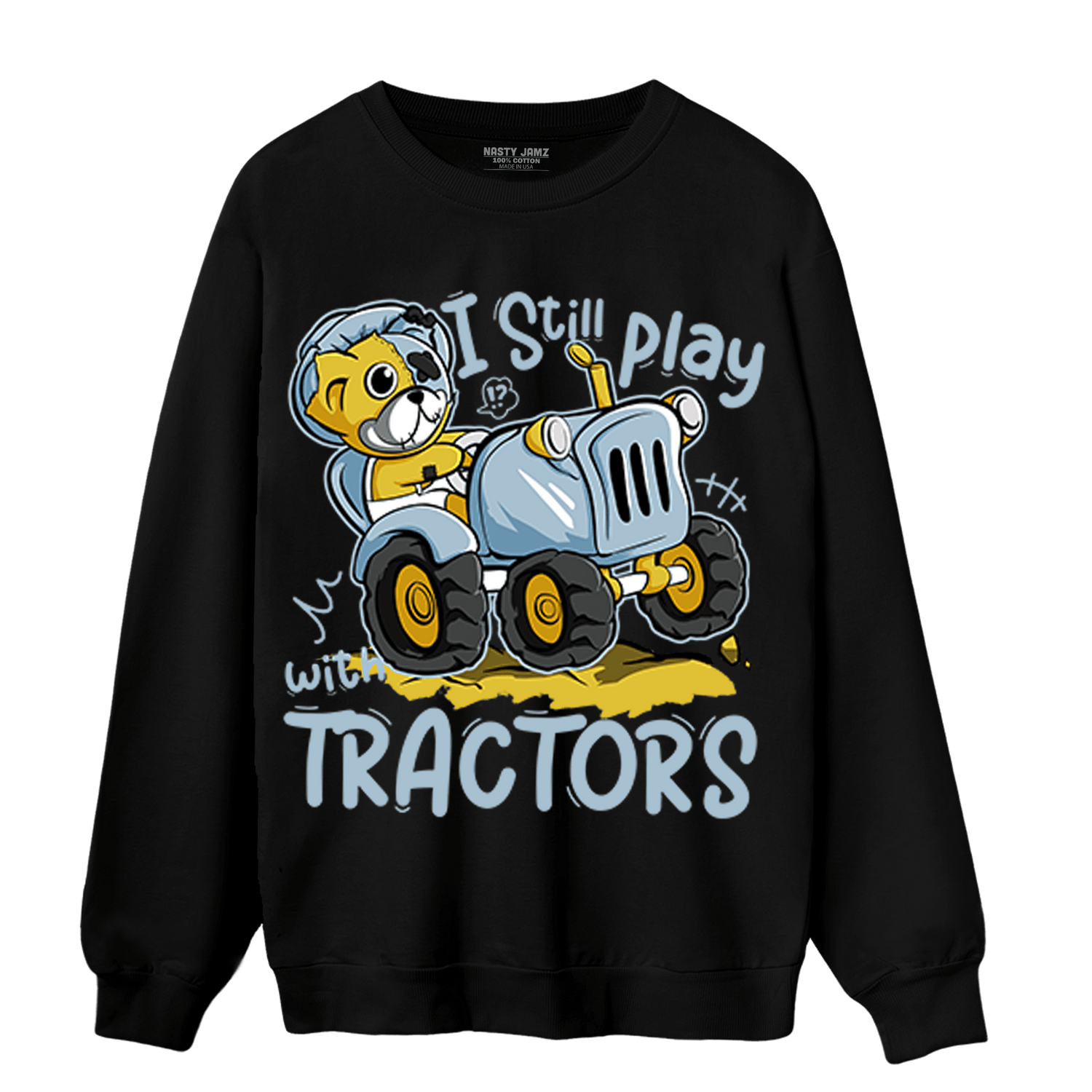 Blue Grey 13s Sweatshirt Match Play With Tractors BER - NastyJamz