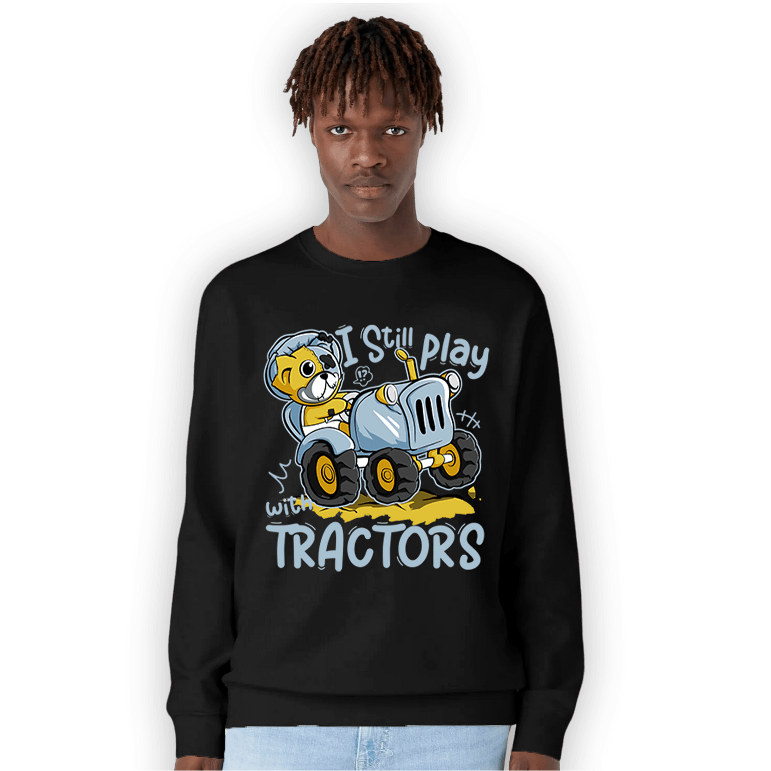 Blue Grey 13s Sweatshirt Match Play With Tractors BER - NastyJamz
