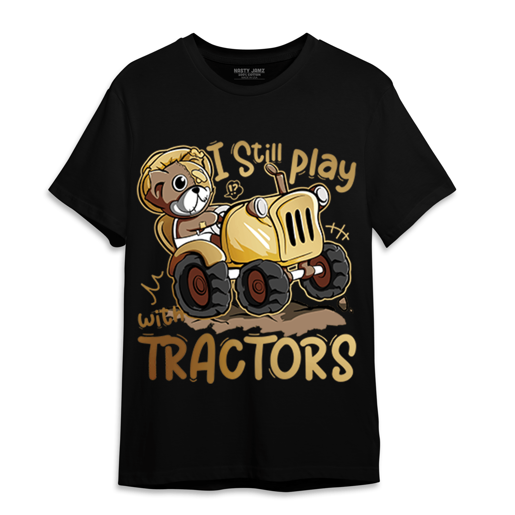 High OG Metallic Gold 1s T Shirt Match Play With Tractors BER - NastyJamz