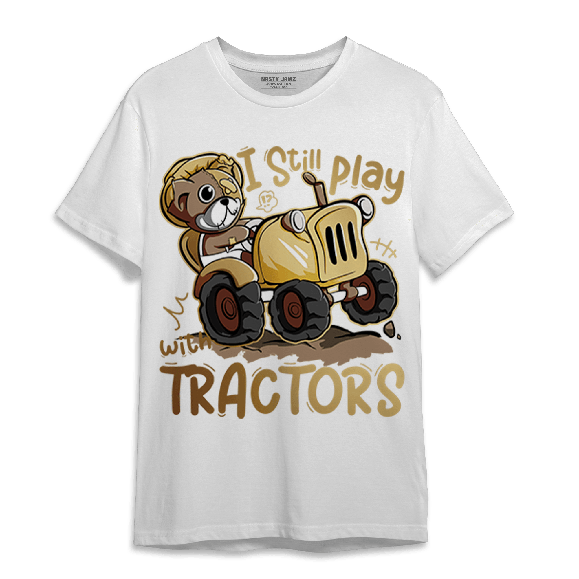 High OG Metallic Gold 1s T Shirt Match Play With Tractors BER - NastyJamz