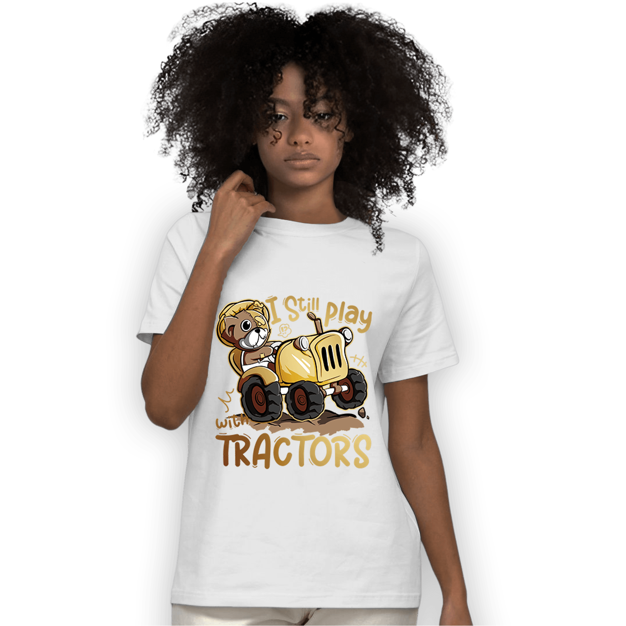 High OG Metallic Gold 1s T Shirt Match Play With Tractors BER - NastyJamz