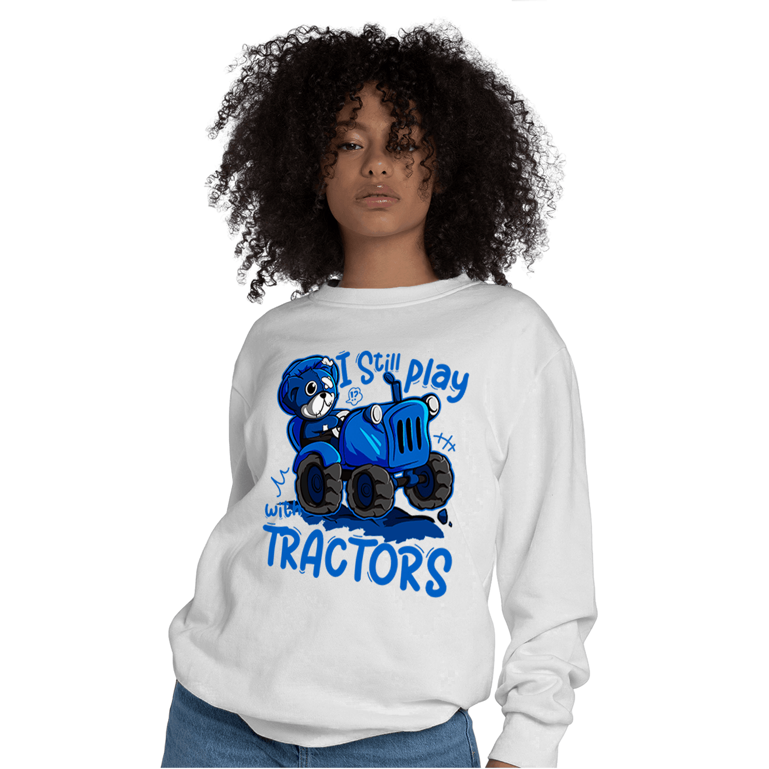Royal Reimagined 1s Sweatshirt Match Play With Tractors BER - NastyJamz